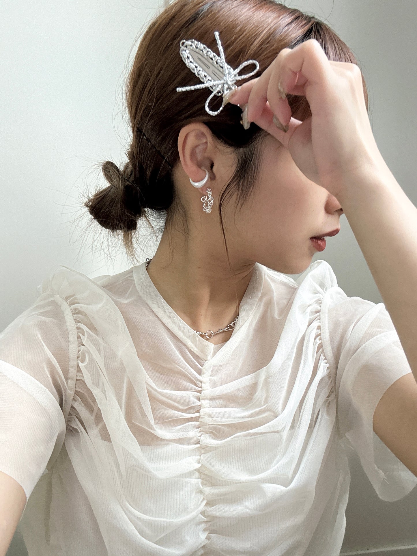 霧面水滴感不規則EARCUFF