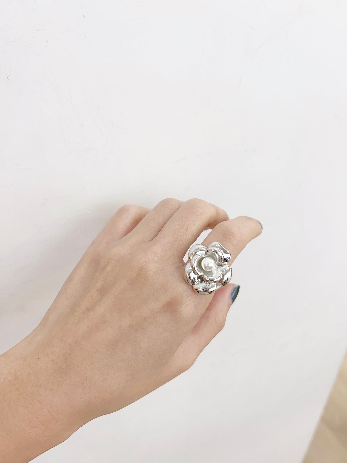 氣質花形珍珠RING