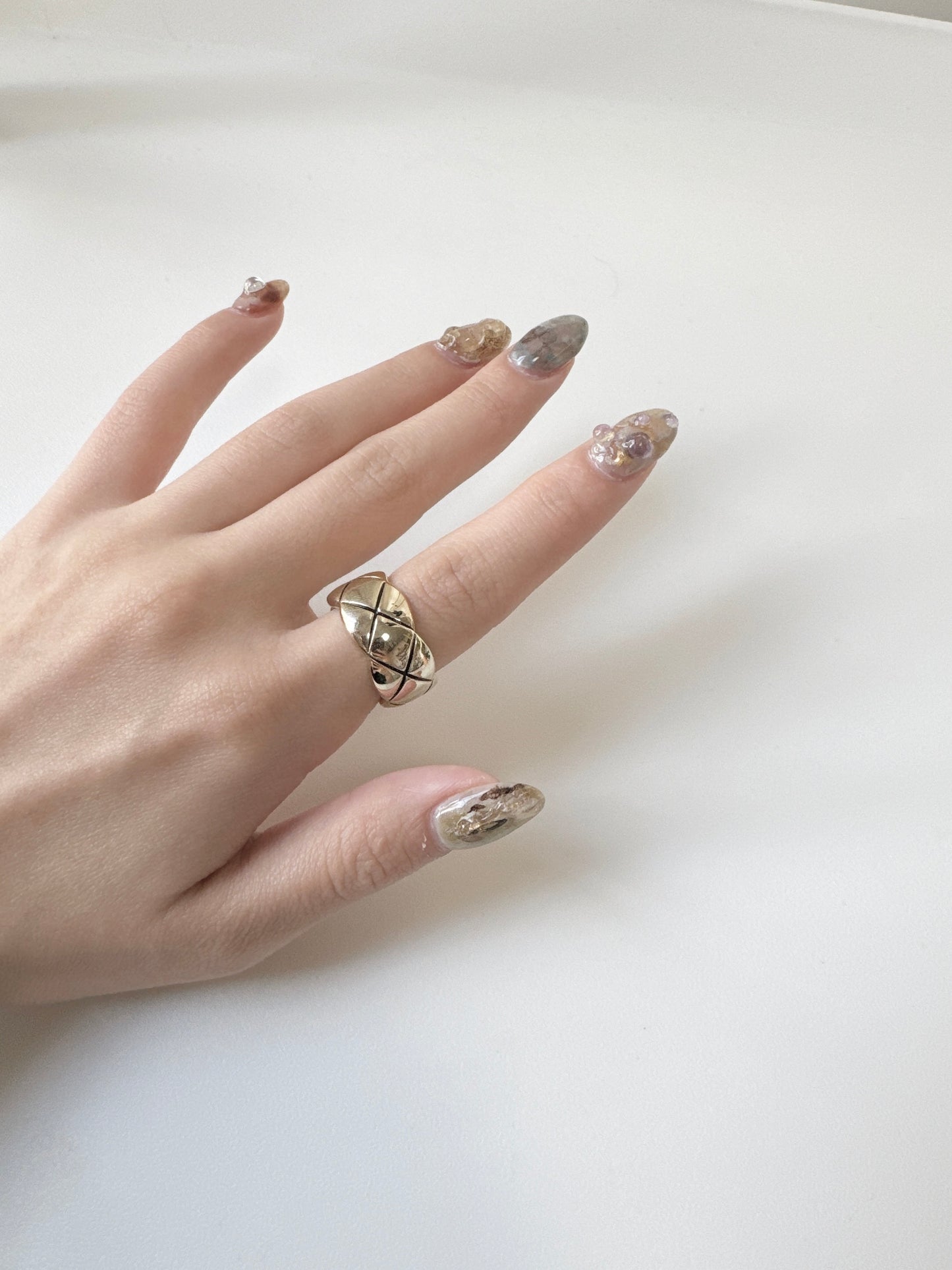 自留款！菱格波浪邊RING