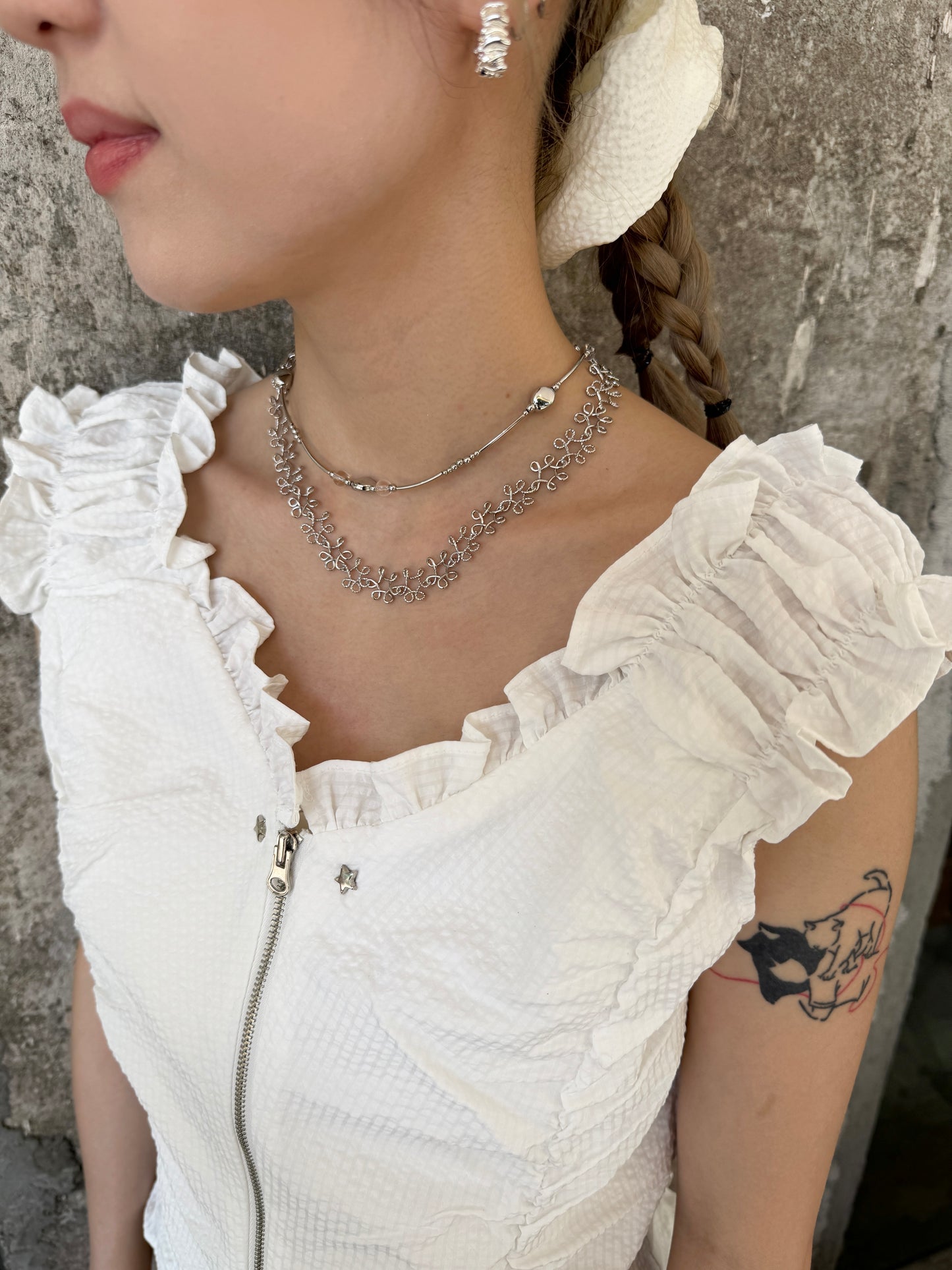 必買❤︎*˚兩用款小壓紋透明珠頸鏈/手鏈