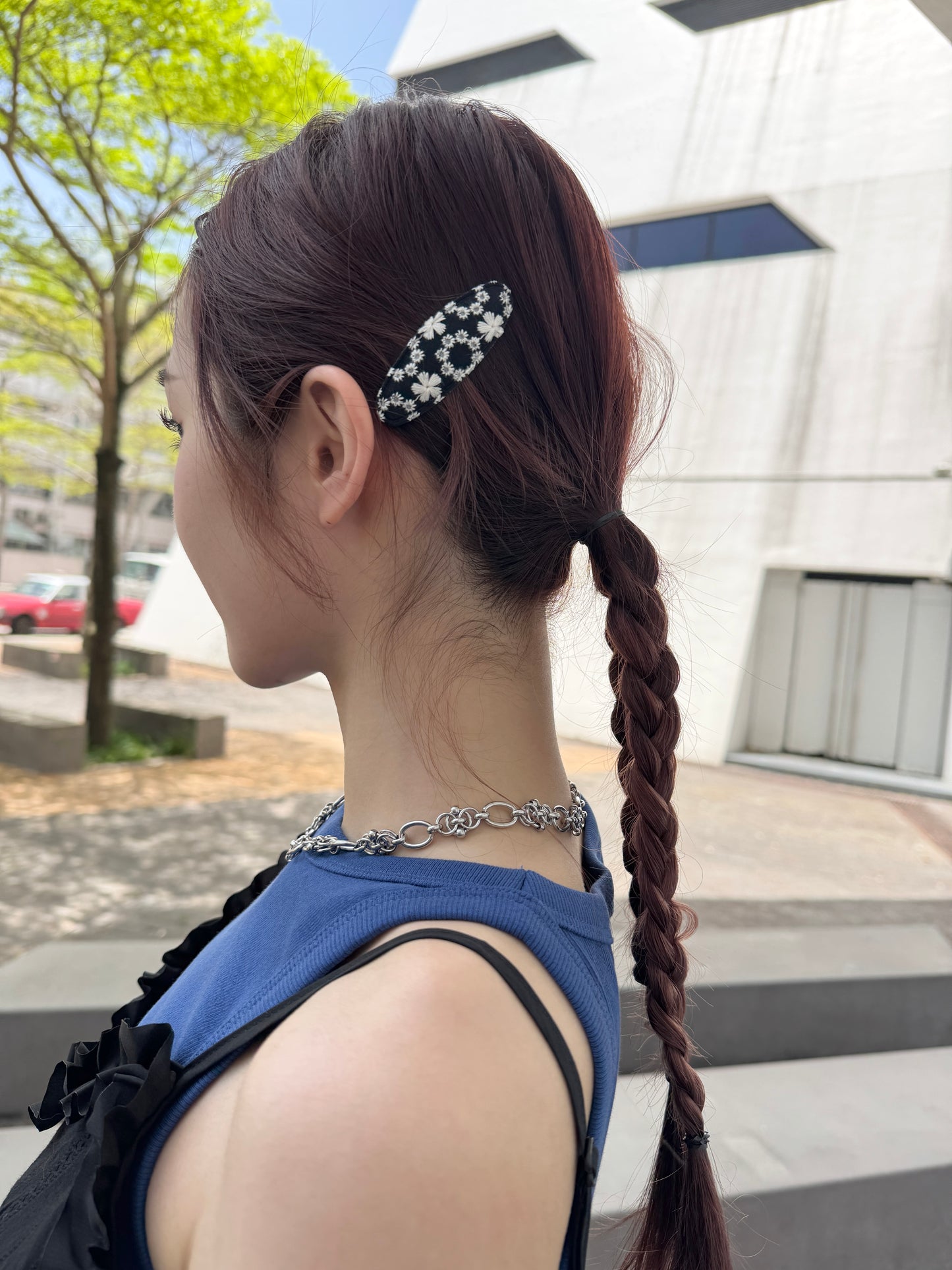 刺繡花花髮夾SET（小橢圓）