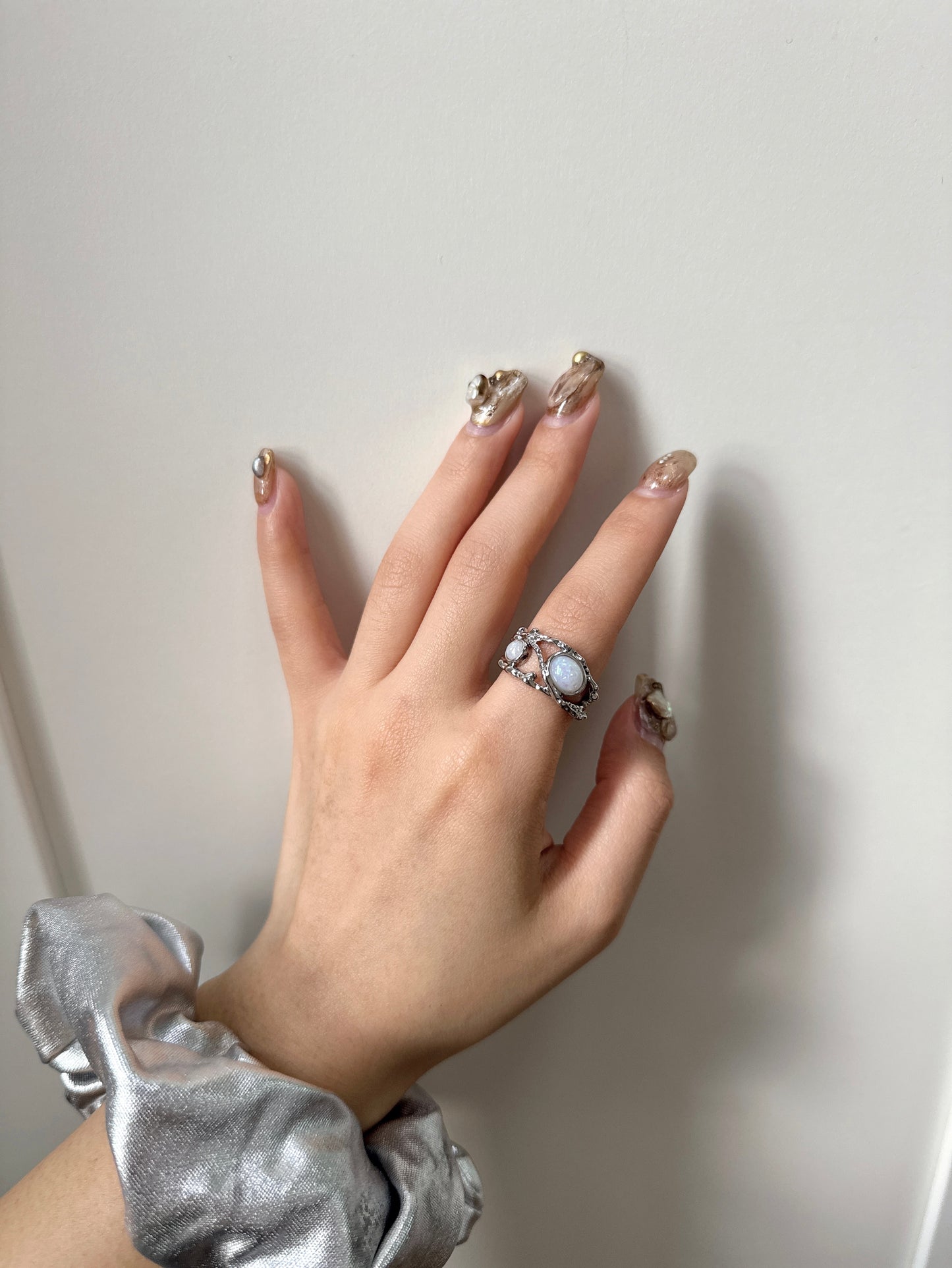 微BLING珠珠壓紋RING