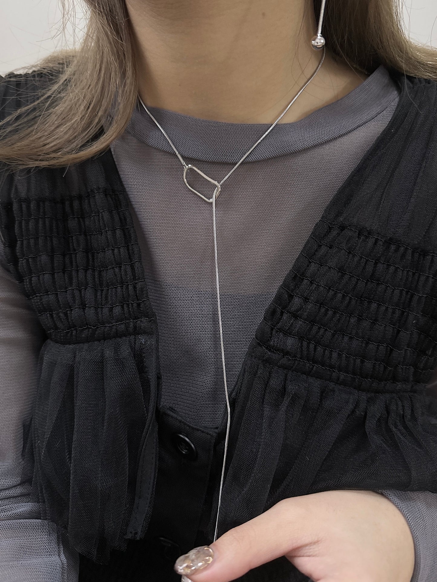 方框吊珠長頸鏈