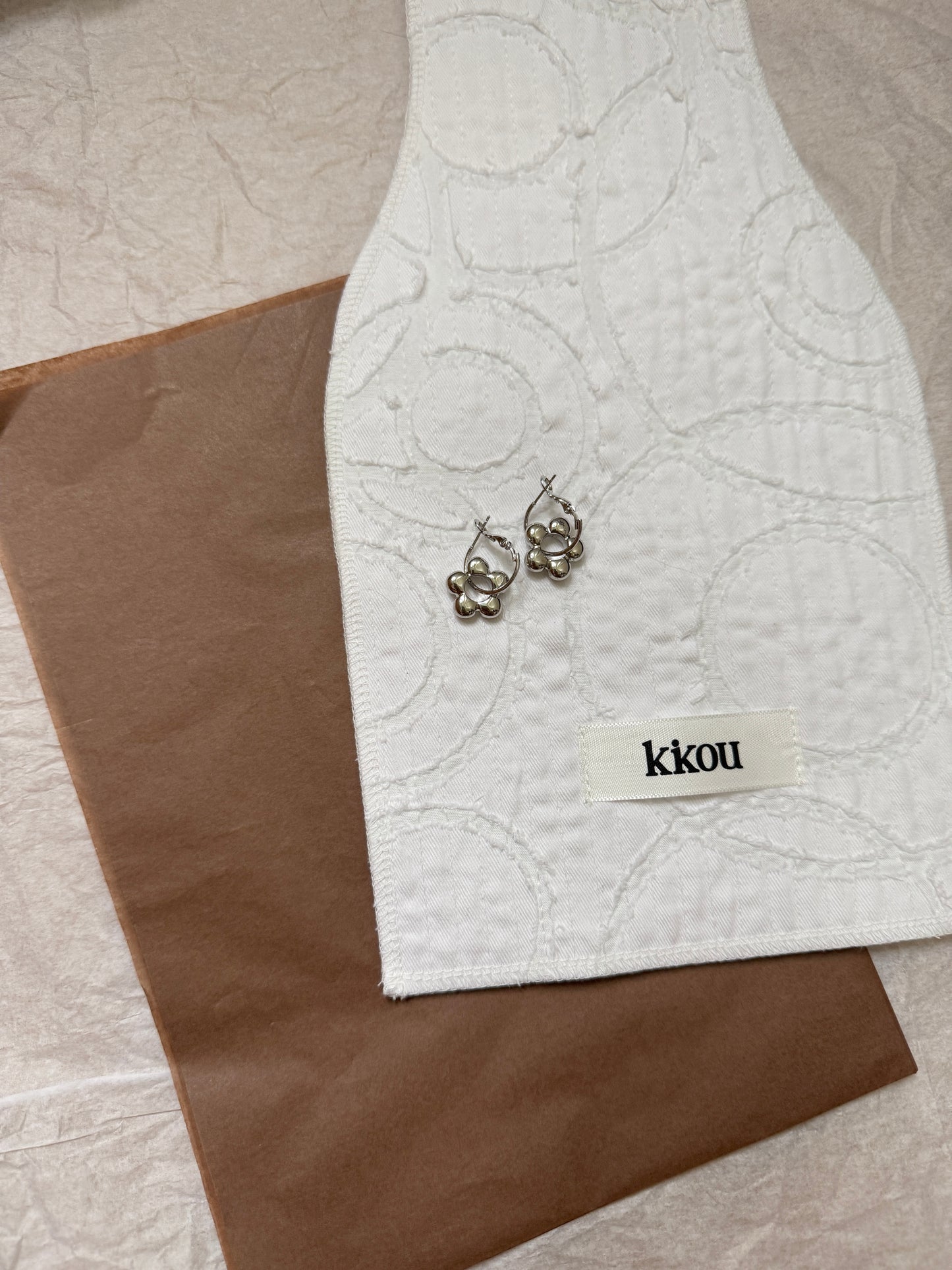 花形圓扣扣EARRING