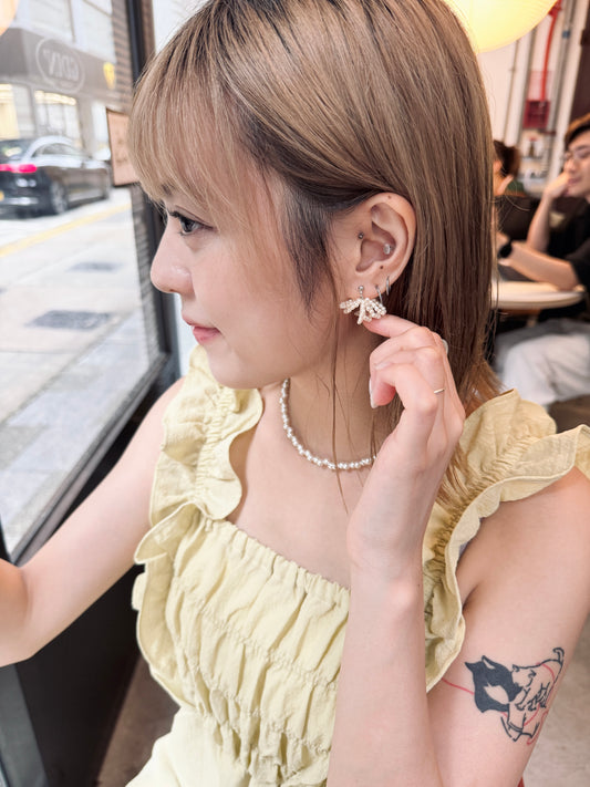 Model pick 氣質感細珠珠重疊耳環