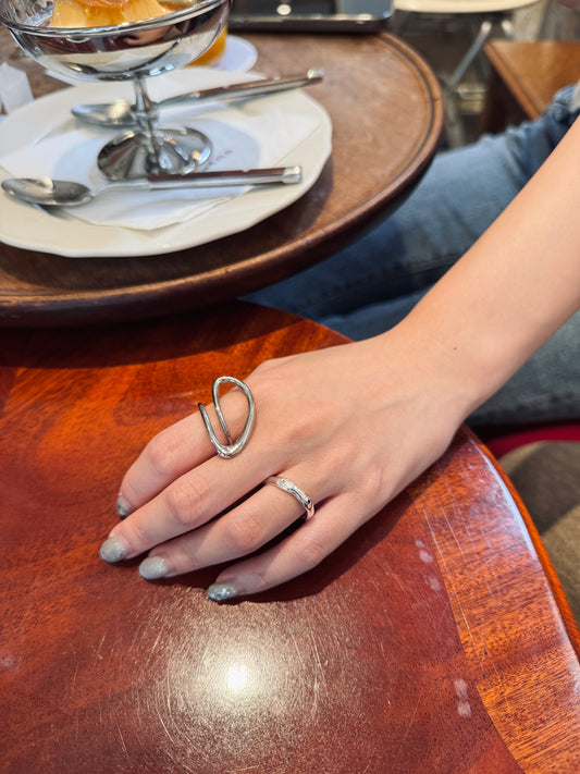 低調暗刻紋RING