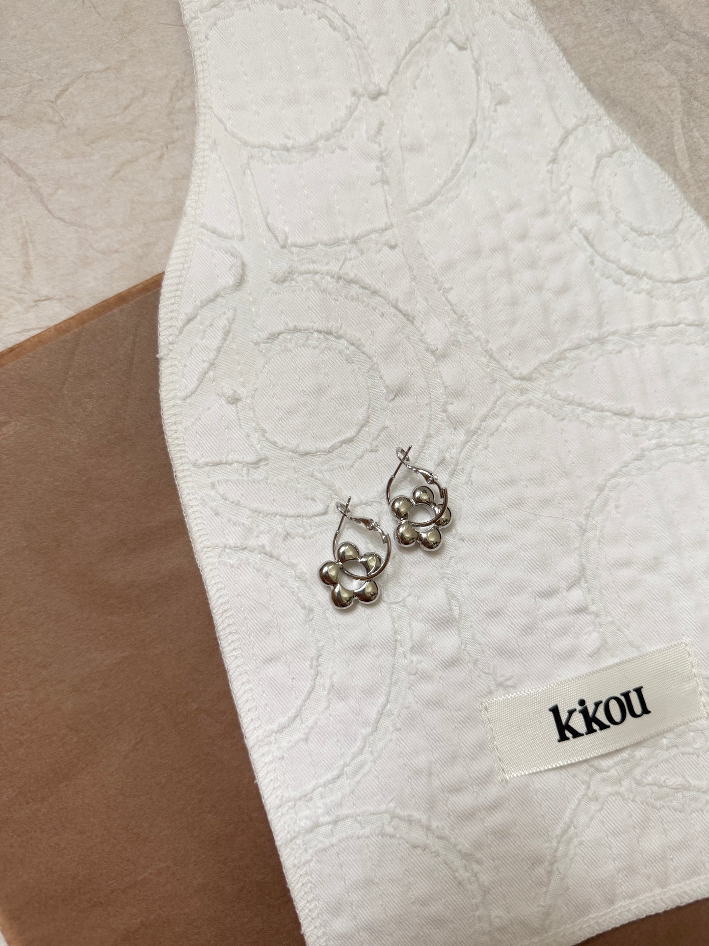 花形圓扣扣EARRING