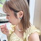 復古藍花花耳環
