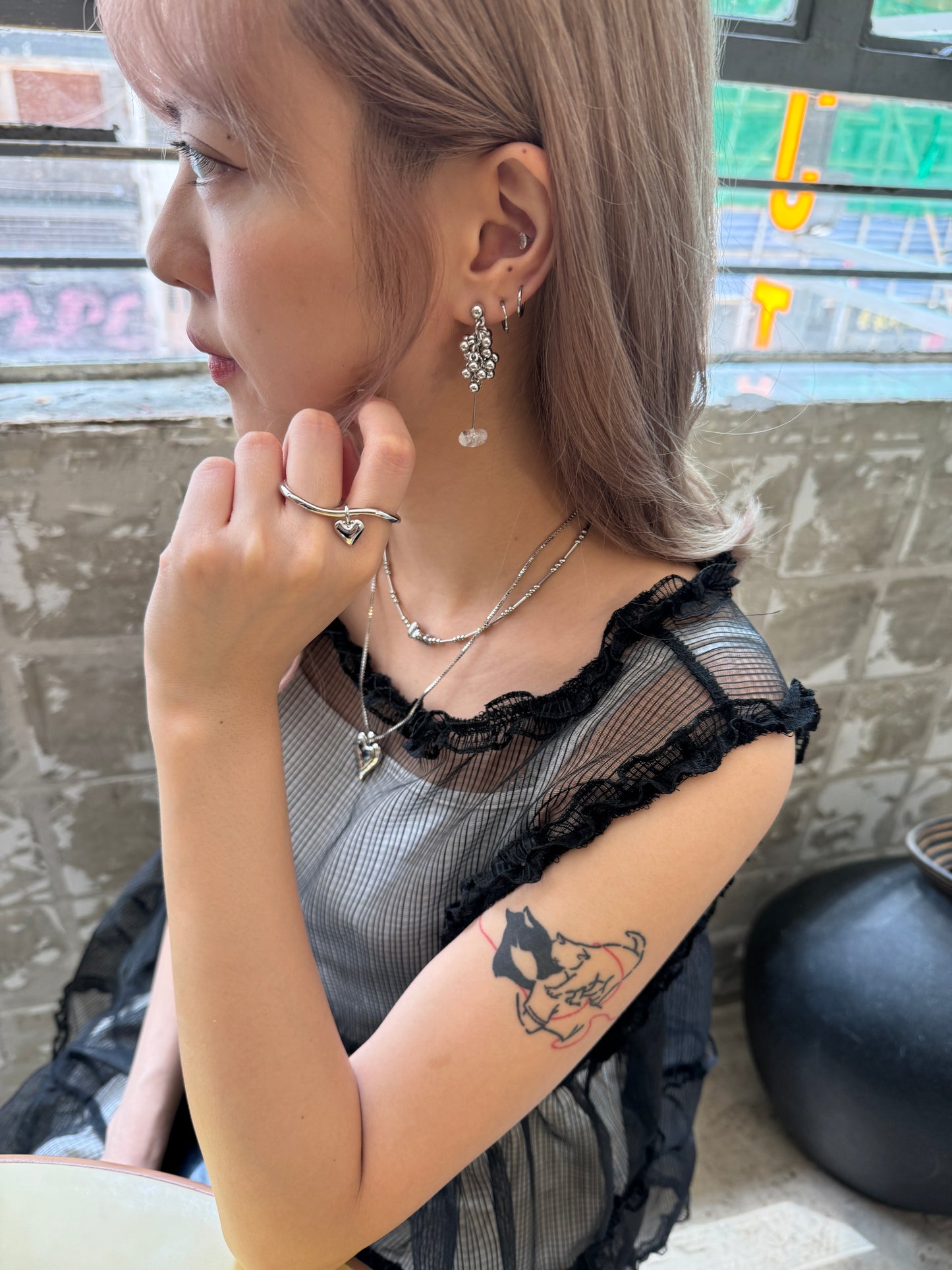 現貨⸜ ♡ ⸝心心扣雙指RING