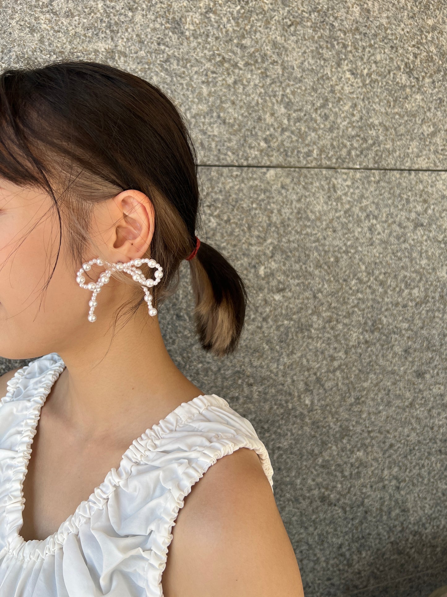 氣質大蝴蝶珍珠耳環