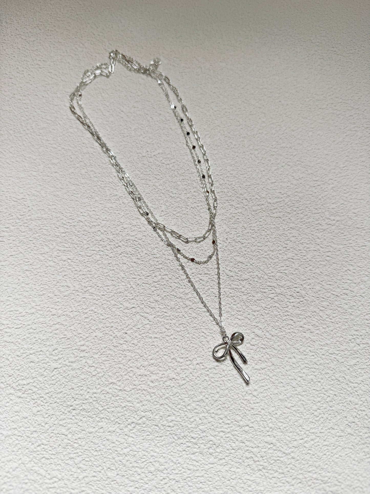 質感LAYER幼蝴蝶結頸鏈౨ৎ