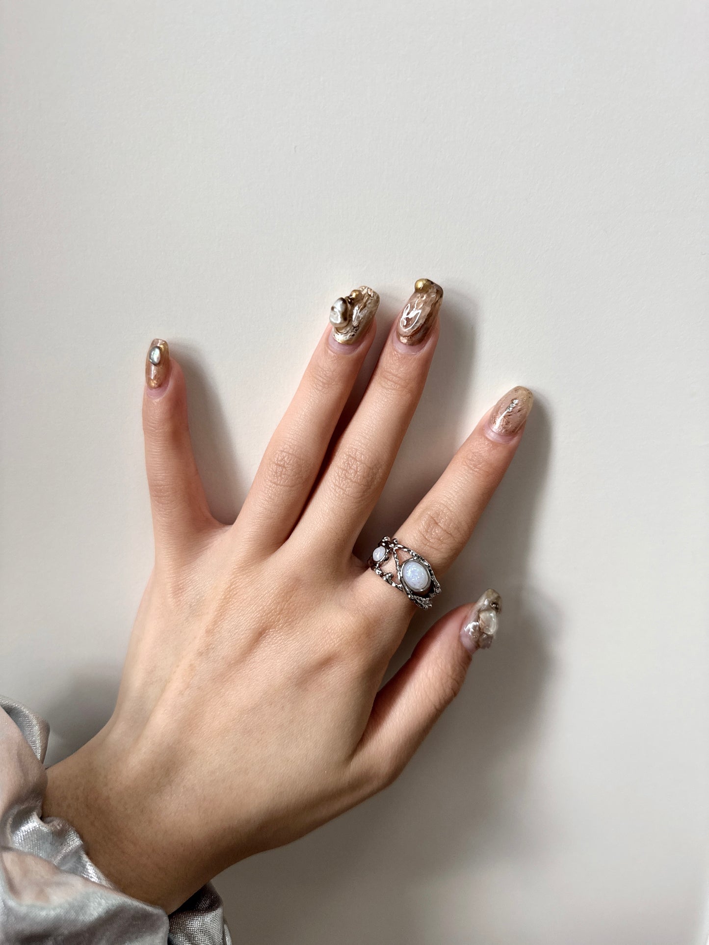 微BLING珠珠壓紋RING