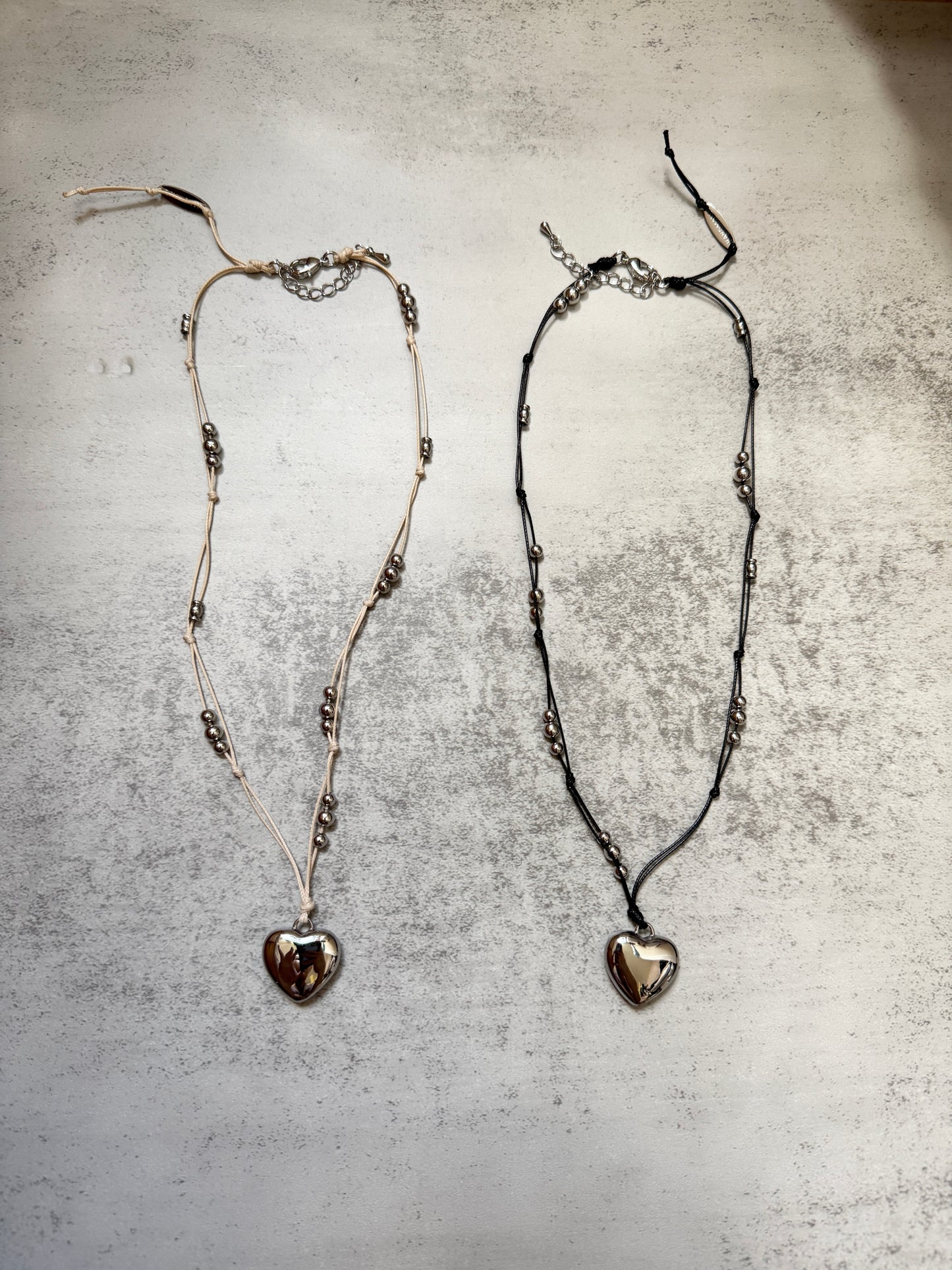 推！Double線珠珠心形頸鏈