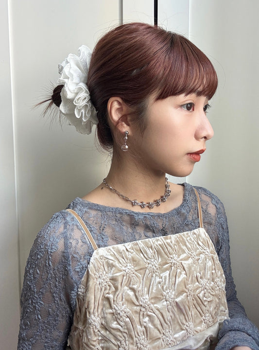自留！高質感刺繡花邊層次髮圈✿