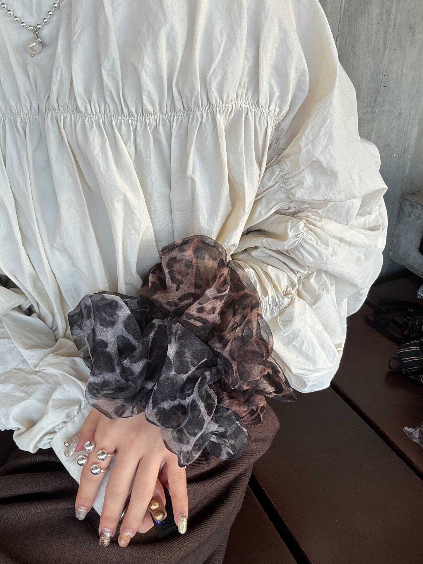 型格紗紗豹紋髮圈