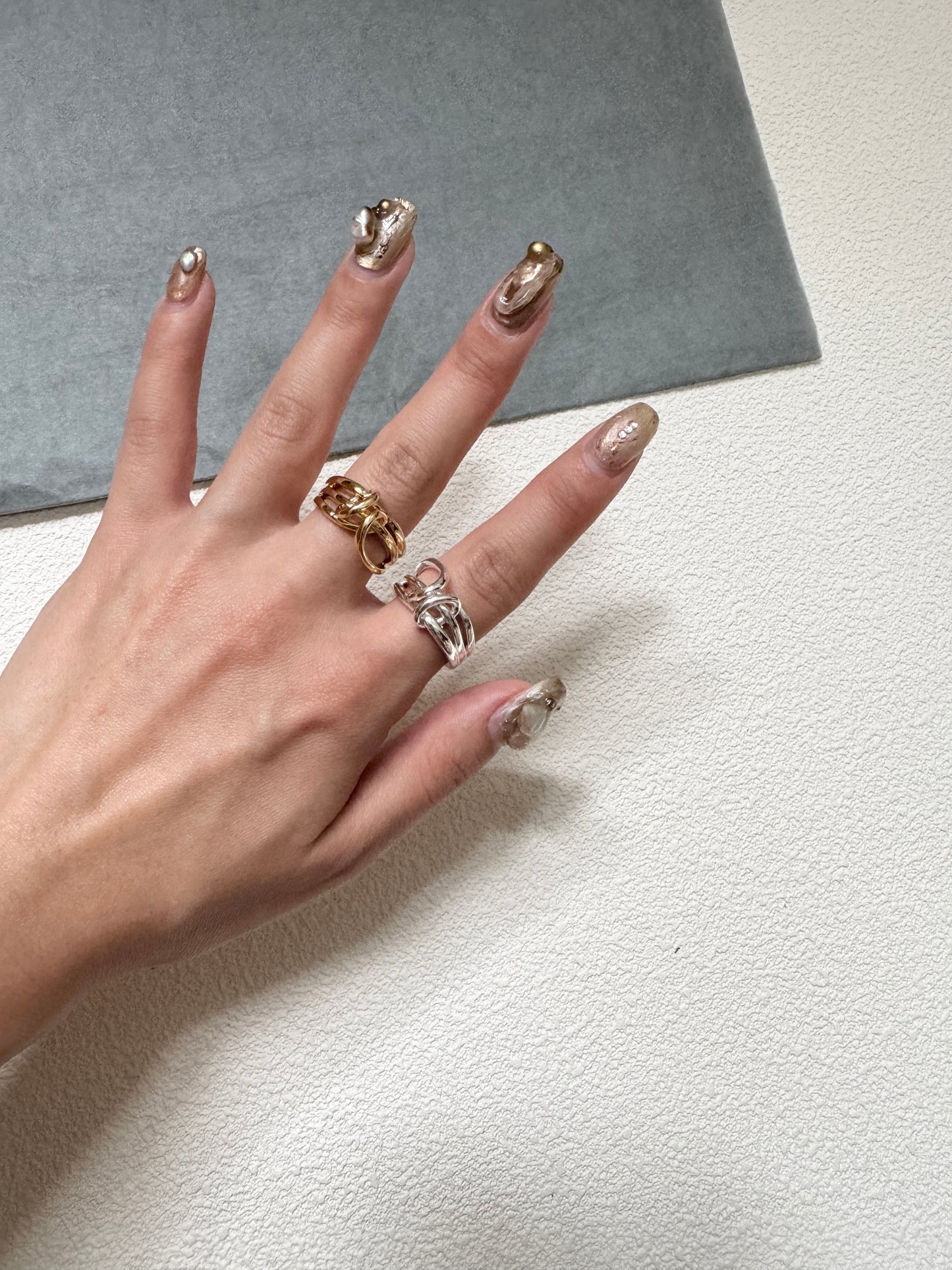 推！層次雙環扣戒指