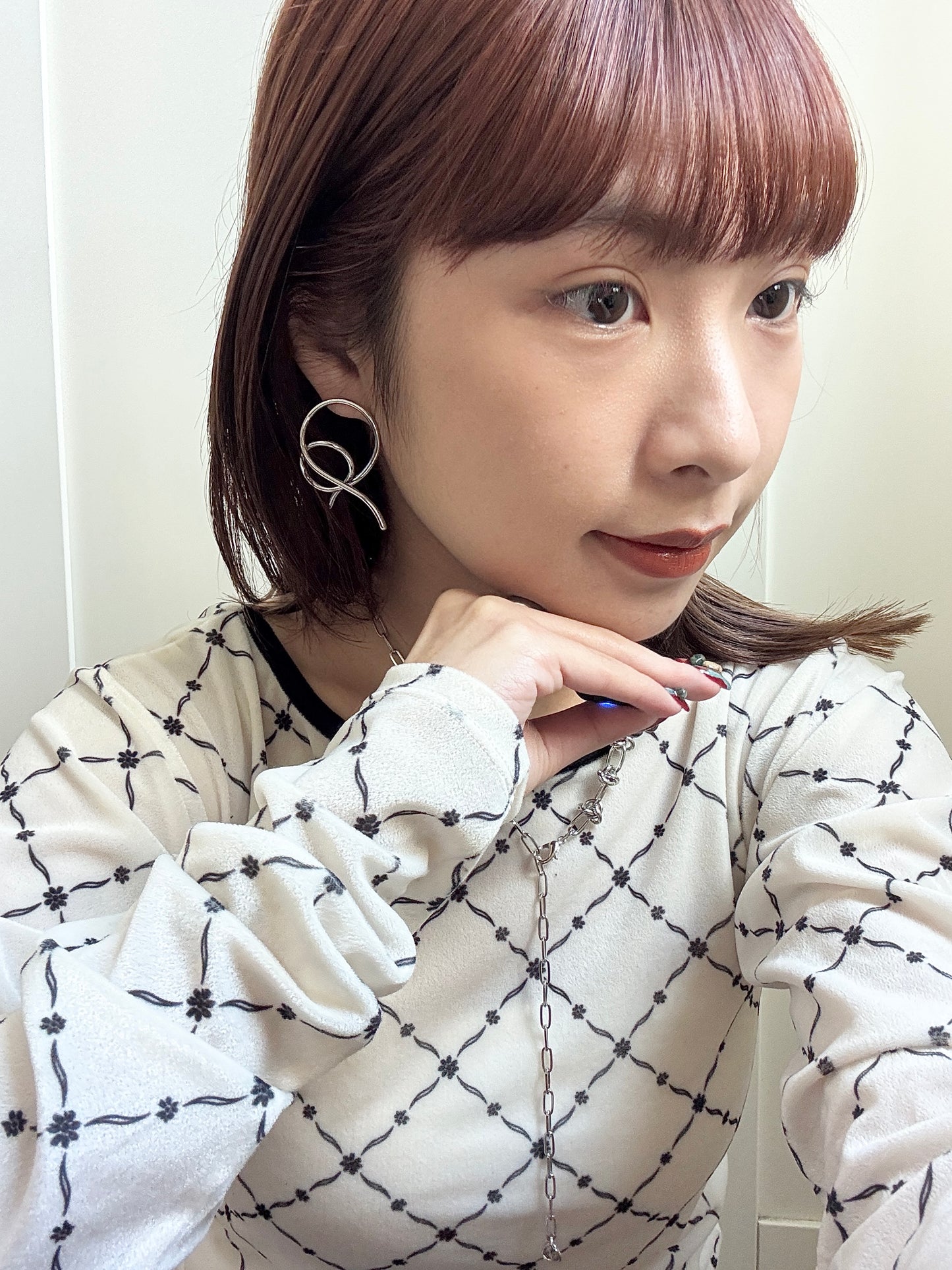 雙重疊圈圈耳環～