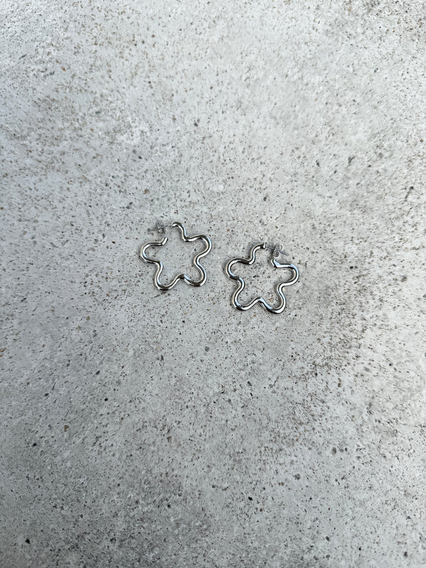 花形邊框耳環 ✿