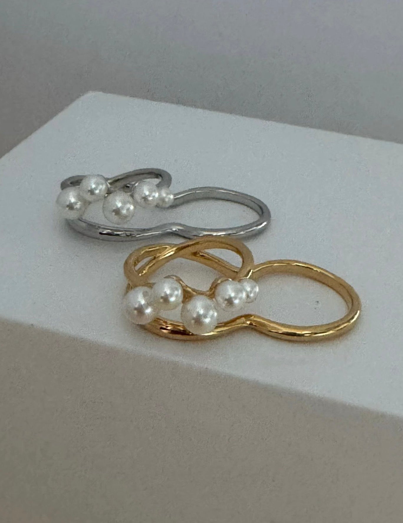 超美的！珍珠雙指RING