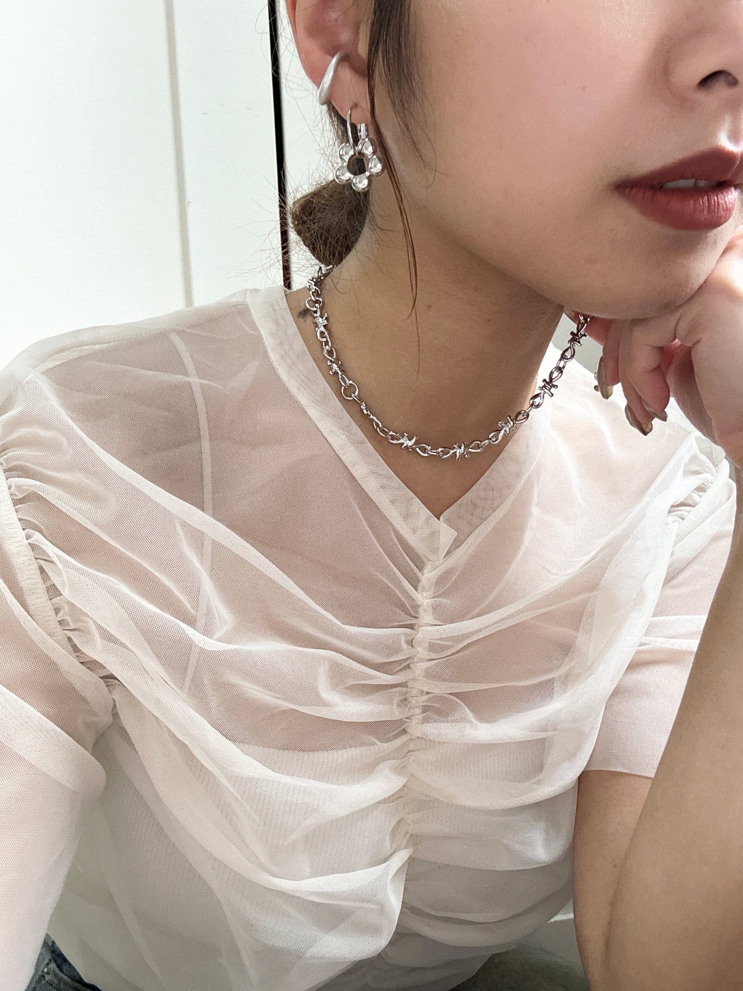 打結條子圓扣頸鏈