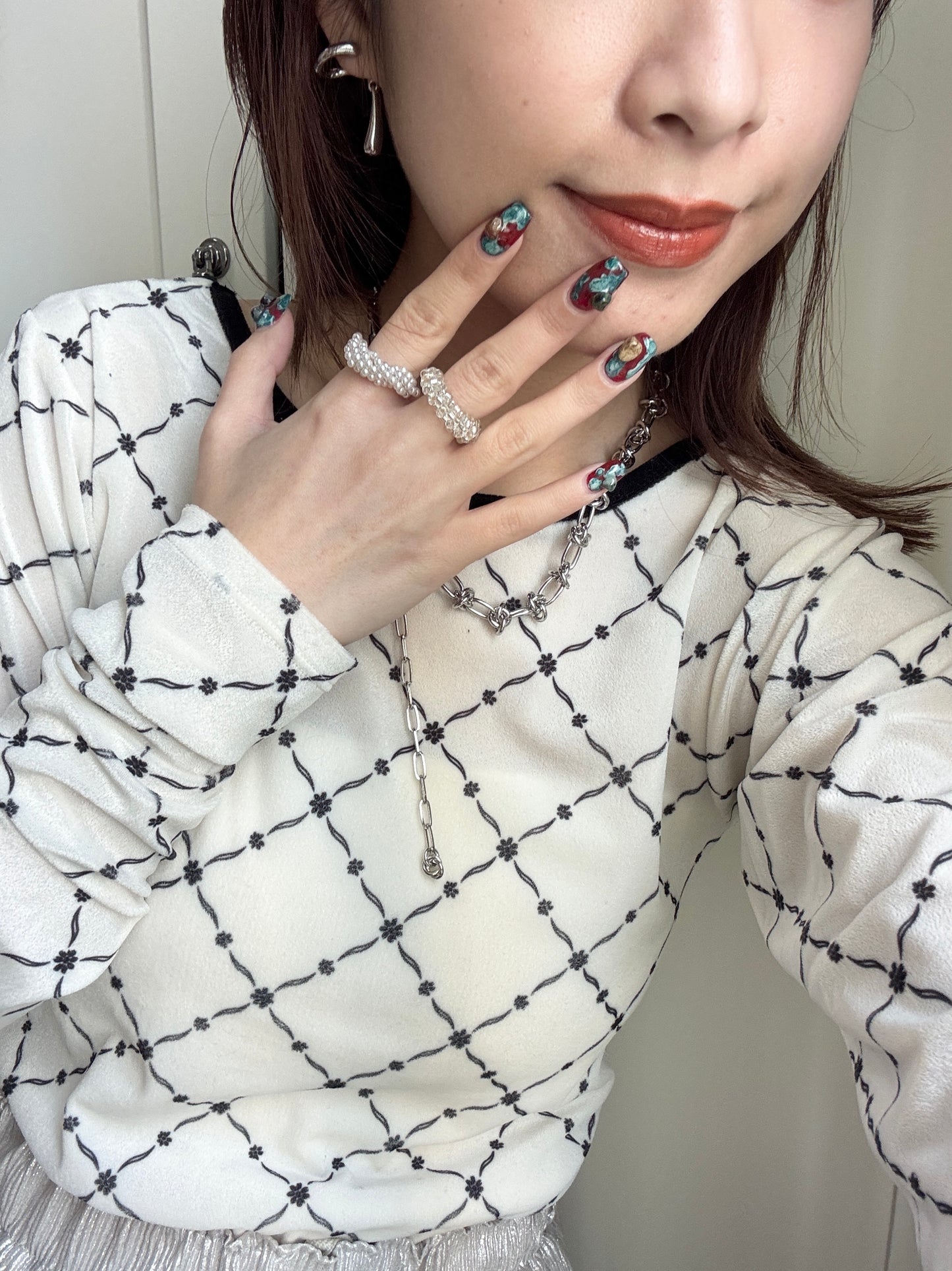 堆堆珍珠拼金屬RING