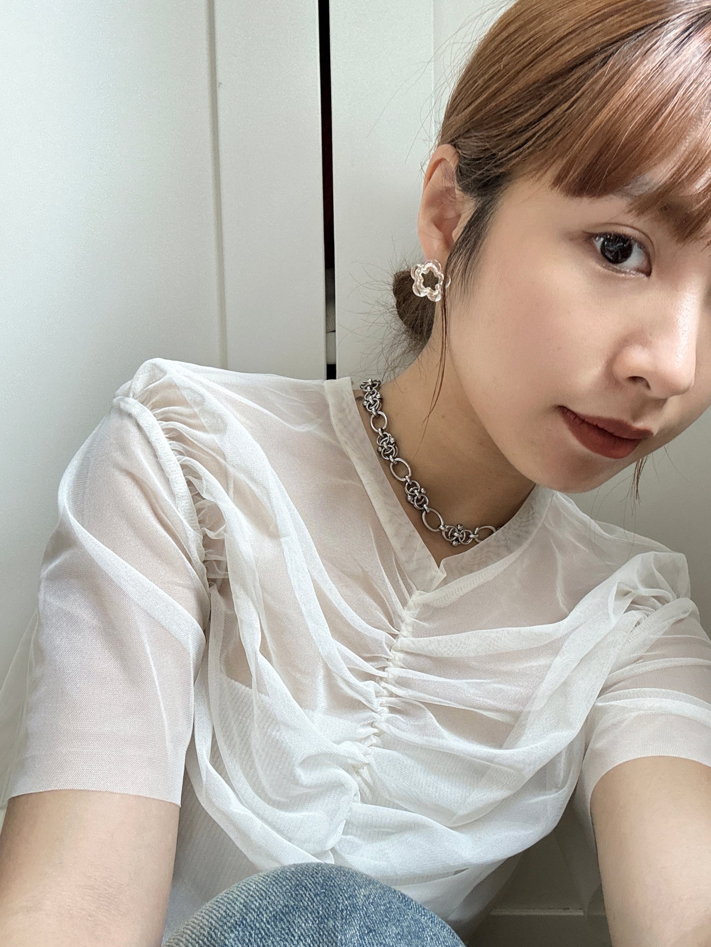 金屬邊框透明感耳環