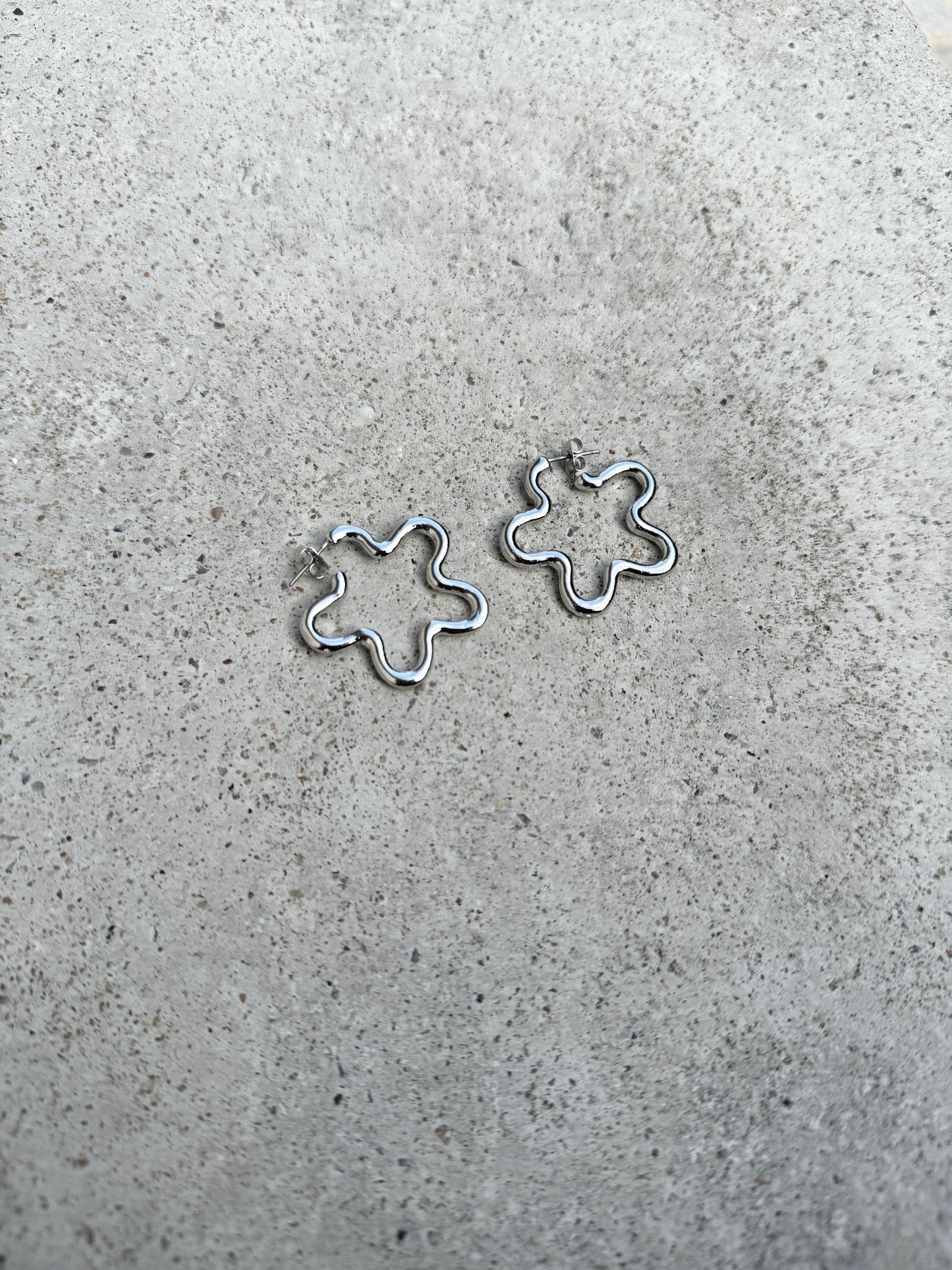 花形邊框耳環 ✿