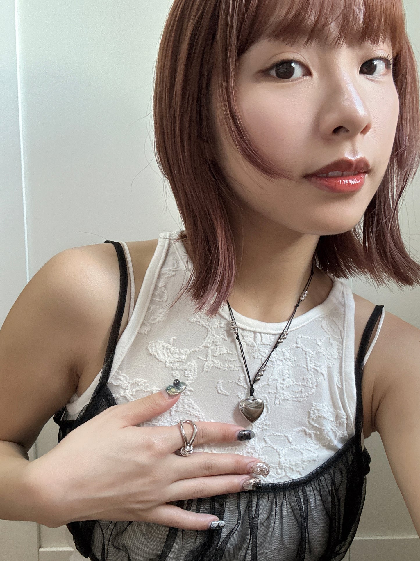 推！Double線珠珠心形頸鏈