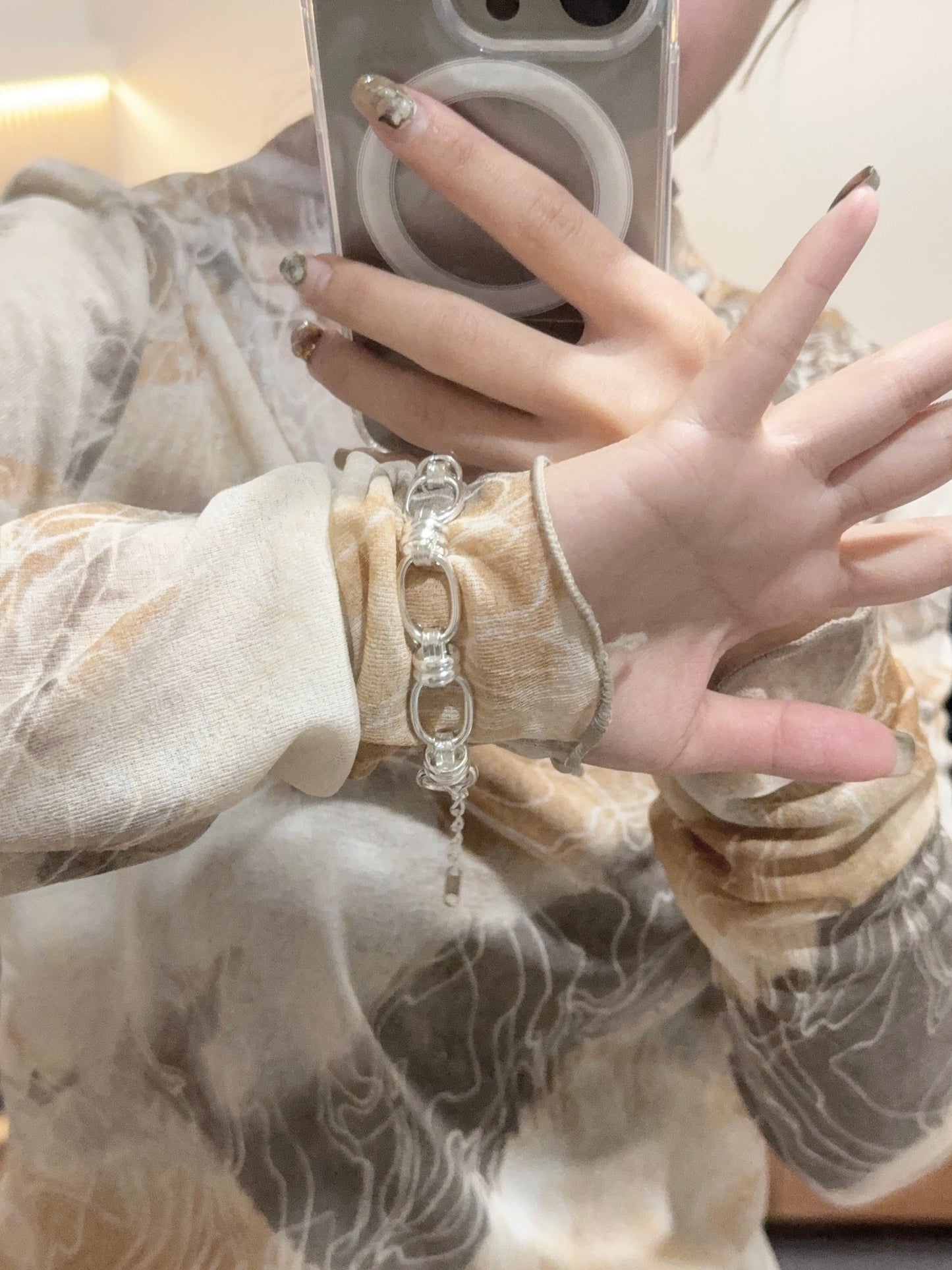 KR連線 霧面扣扣手鏈