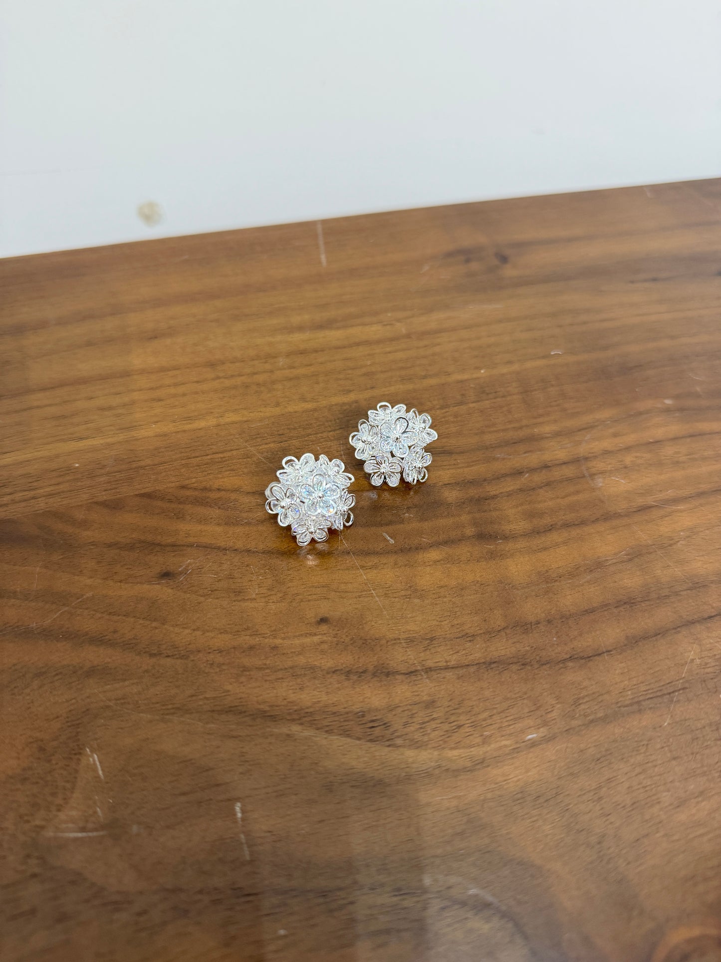 氣質𓂃܀𑁍微閃花花球耳環