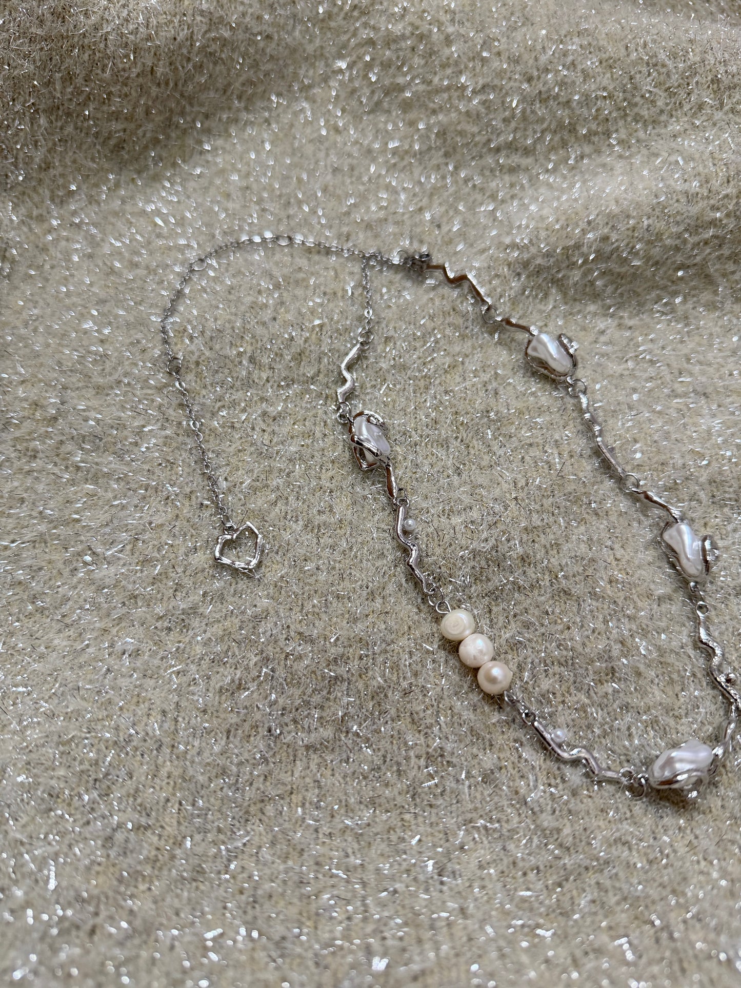 日系感珍珠扭扭頸鏈