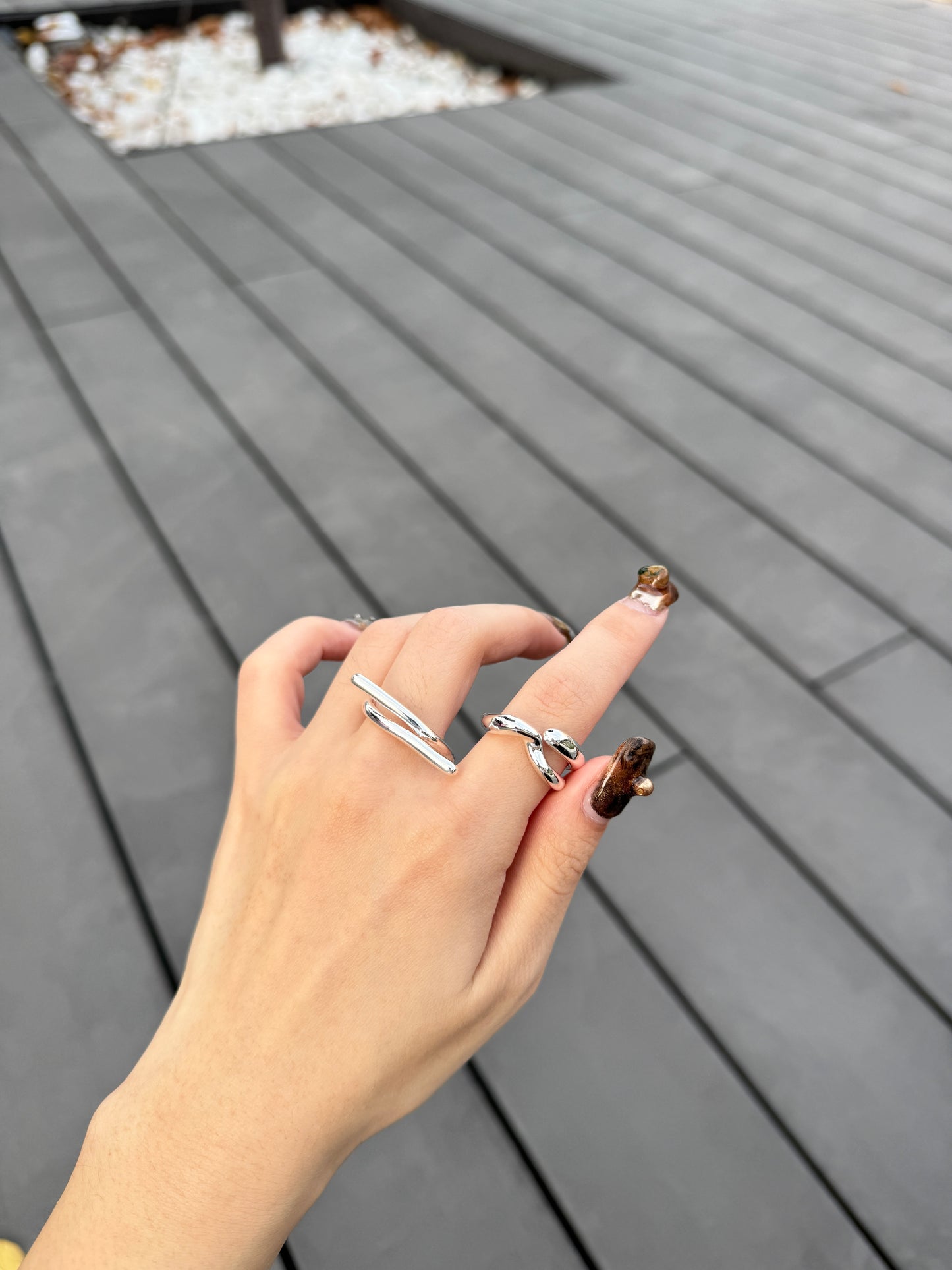 設計感橫條幼RING