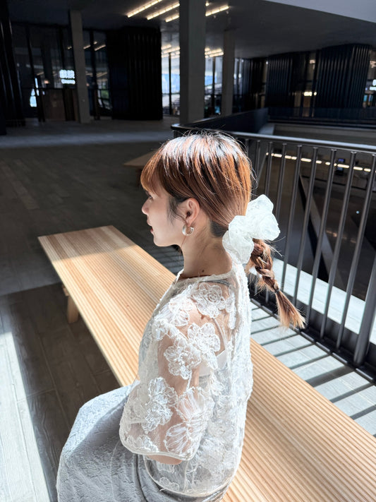 霧面感圓彎耳環