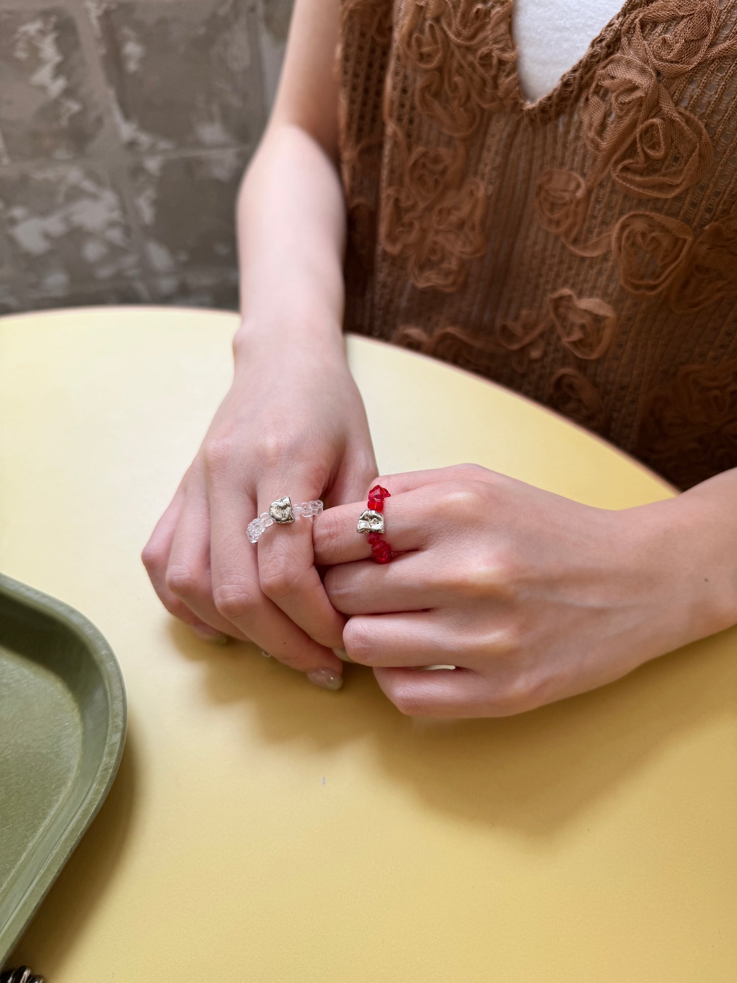Must have⟡˖·質感碎石彩珠珠RING