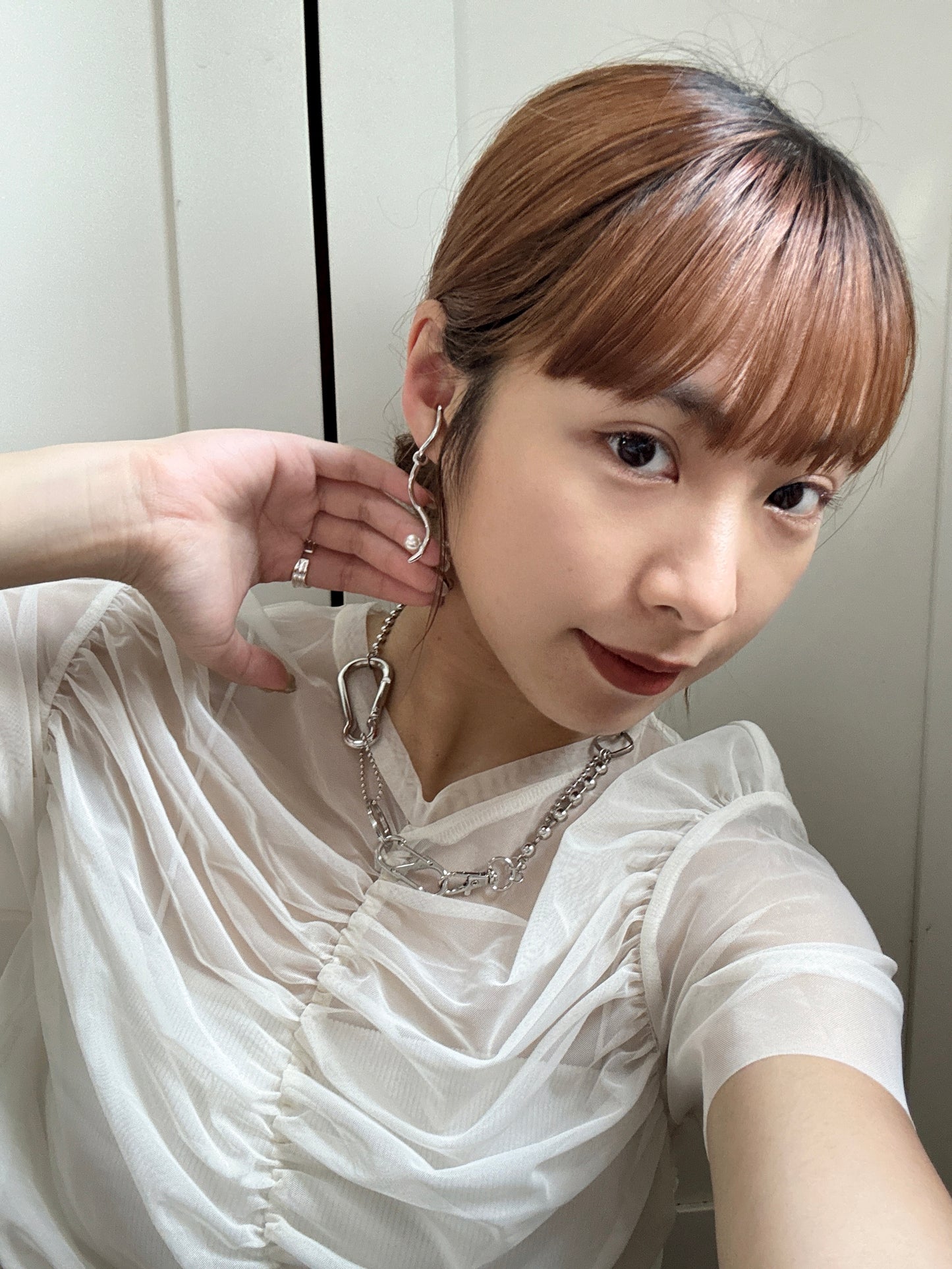 日系感 珍珠長EARCUFF