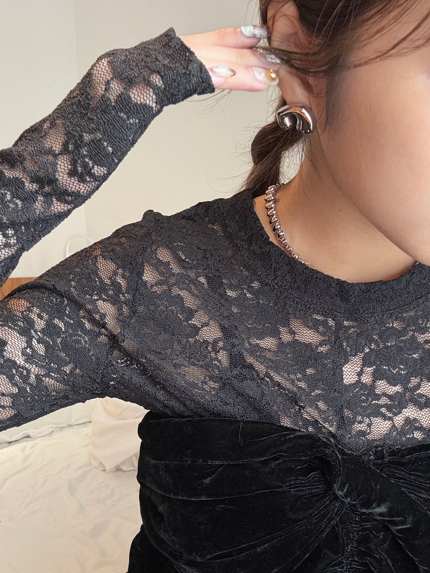 不規則倒U形小耳環