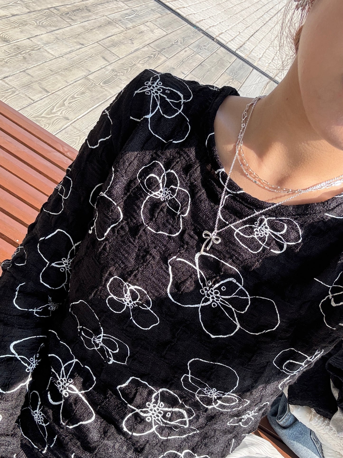 質感LAYER幼蝴蝶結頸鏈౨ৎ