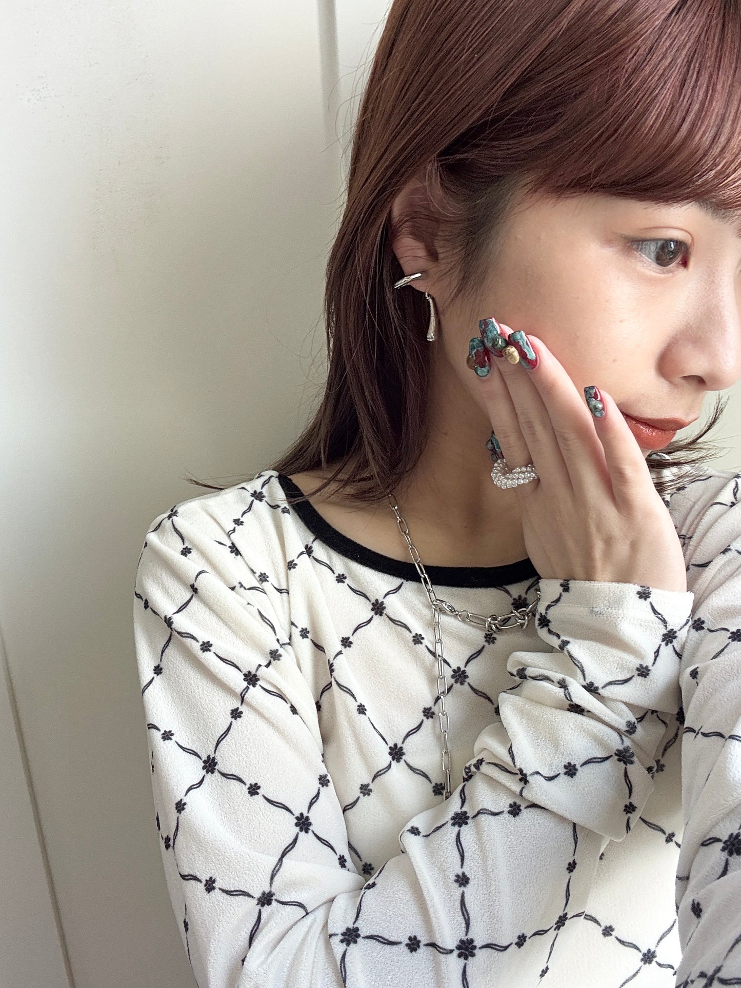 堆堆珍珠拼金屬RING