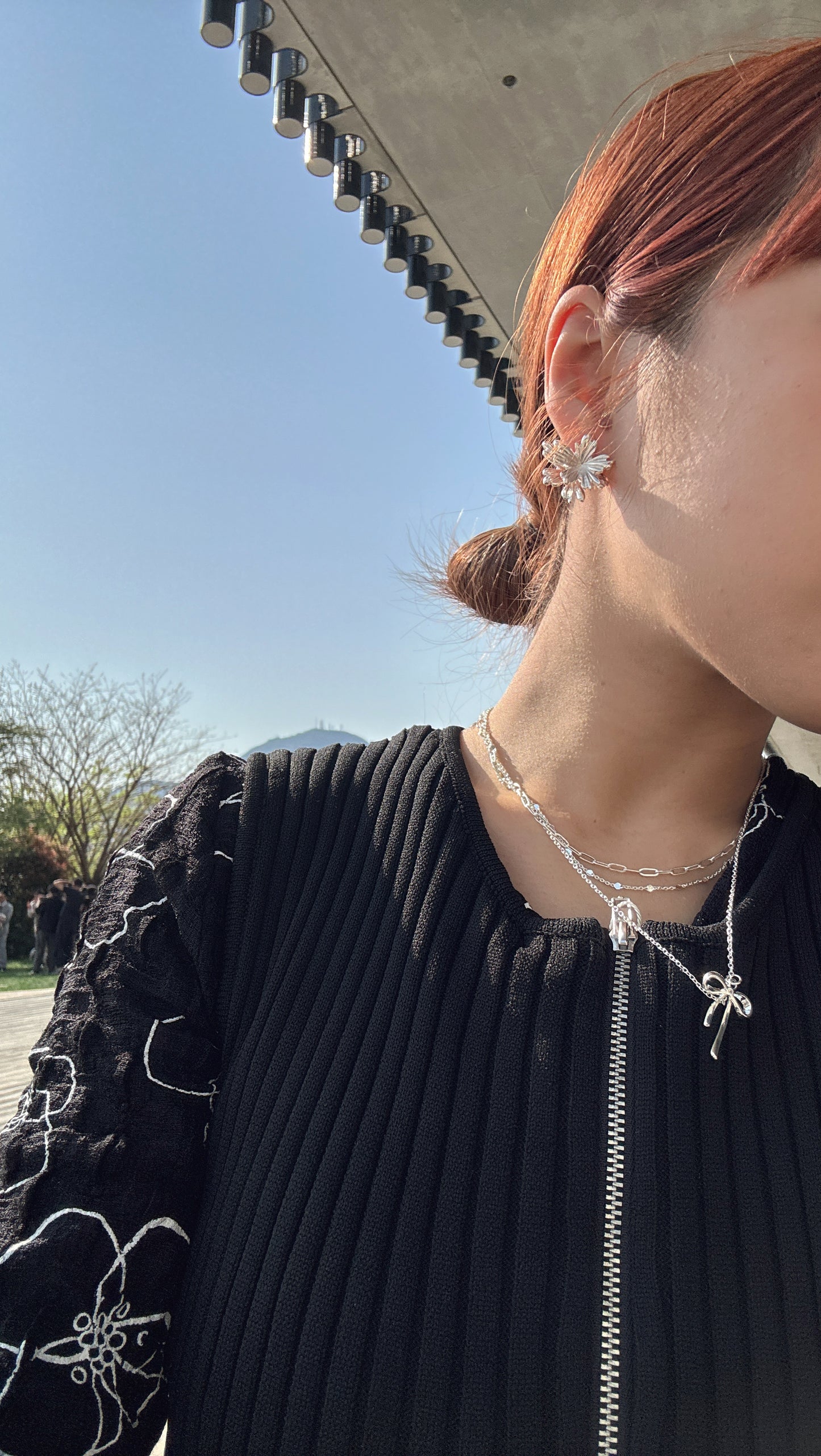 質感LAYER幼蝴蝶結頸鏈౨ৎ