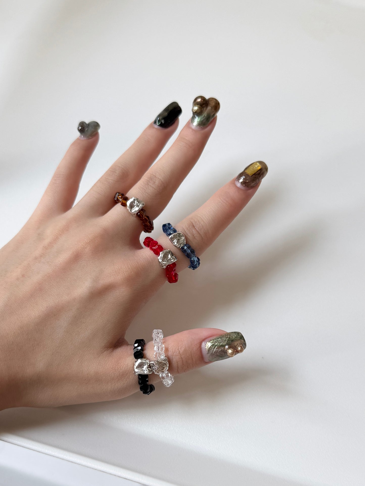 Must have⟡˖·質感碎石彩珠珠RING