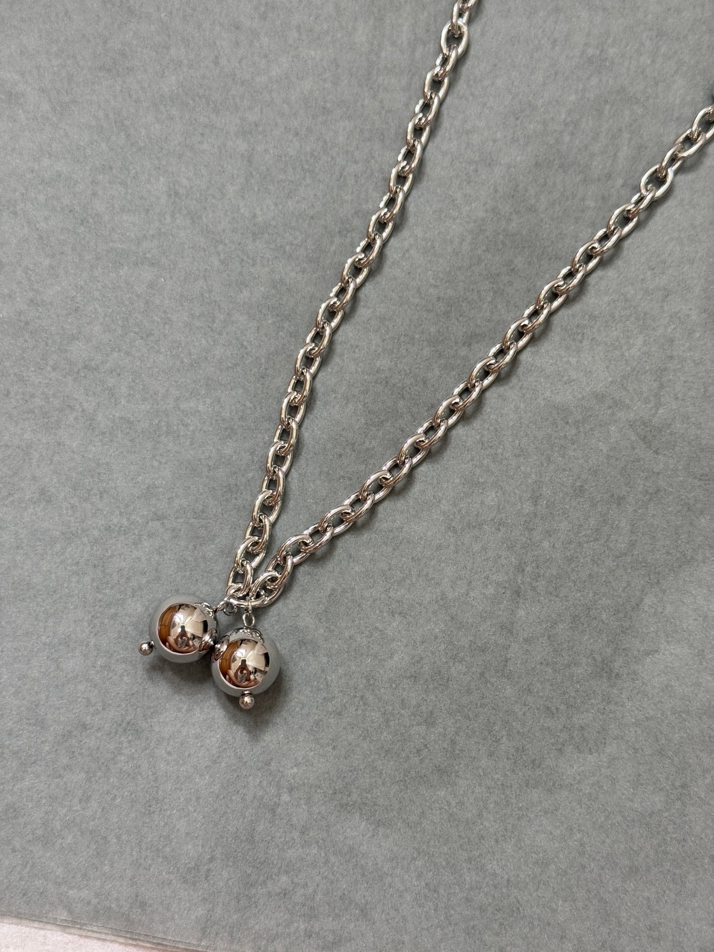 推！銀車厘子波波頸鏈