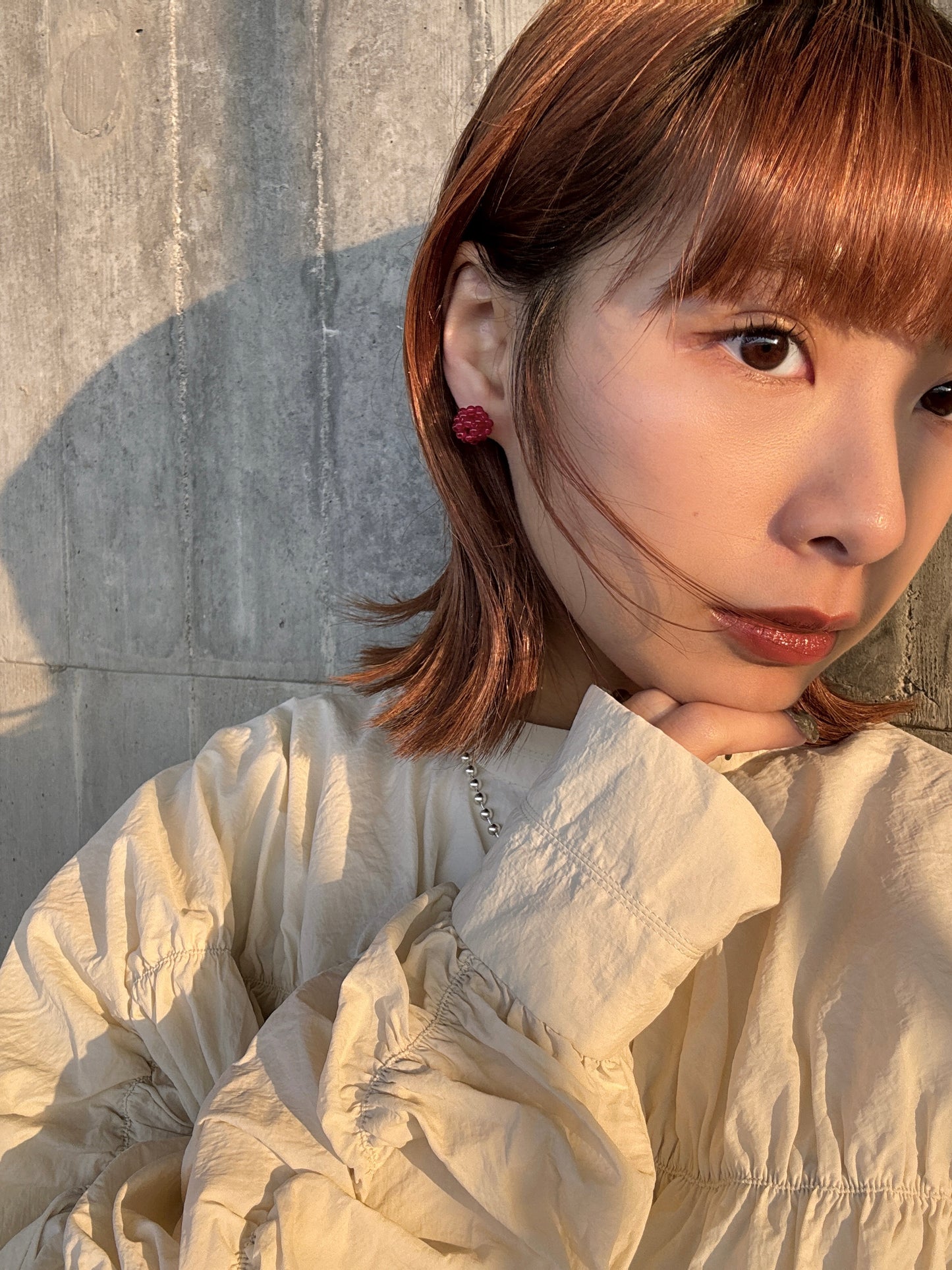 Mini小花球珠珠耳環