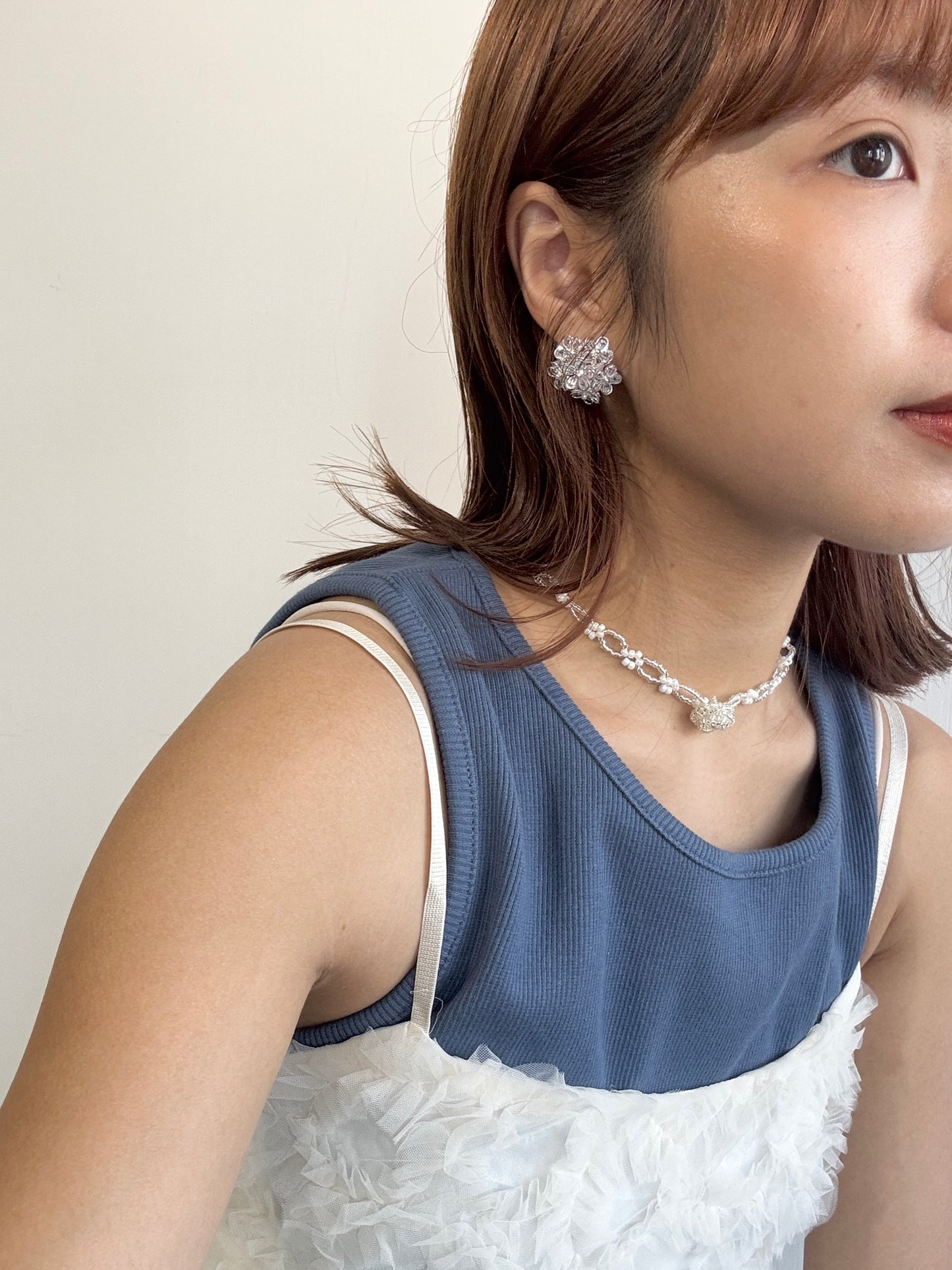 氣質𓂃܀𑁍微閃花花球耳環