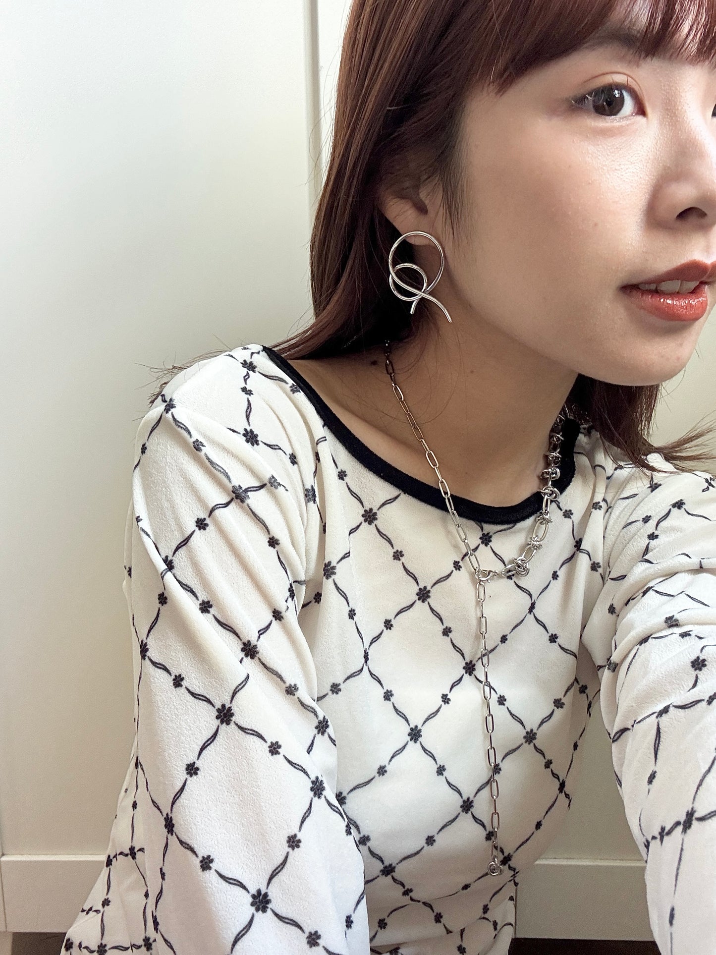 雙重疊圈圈耳環～