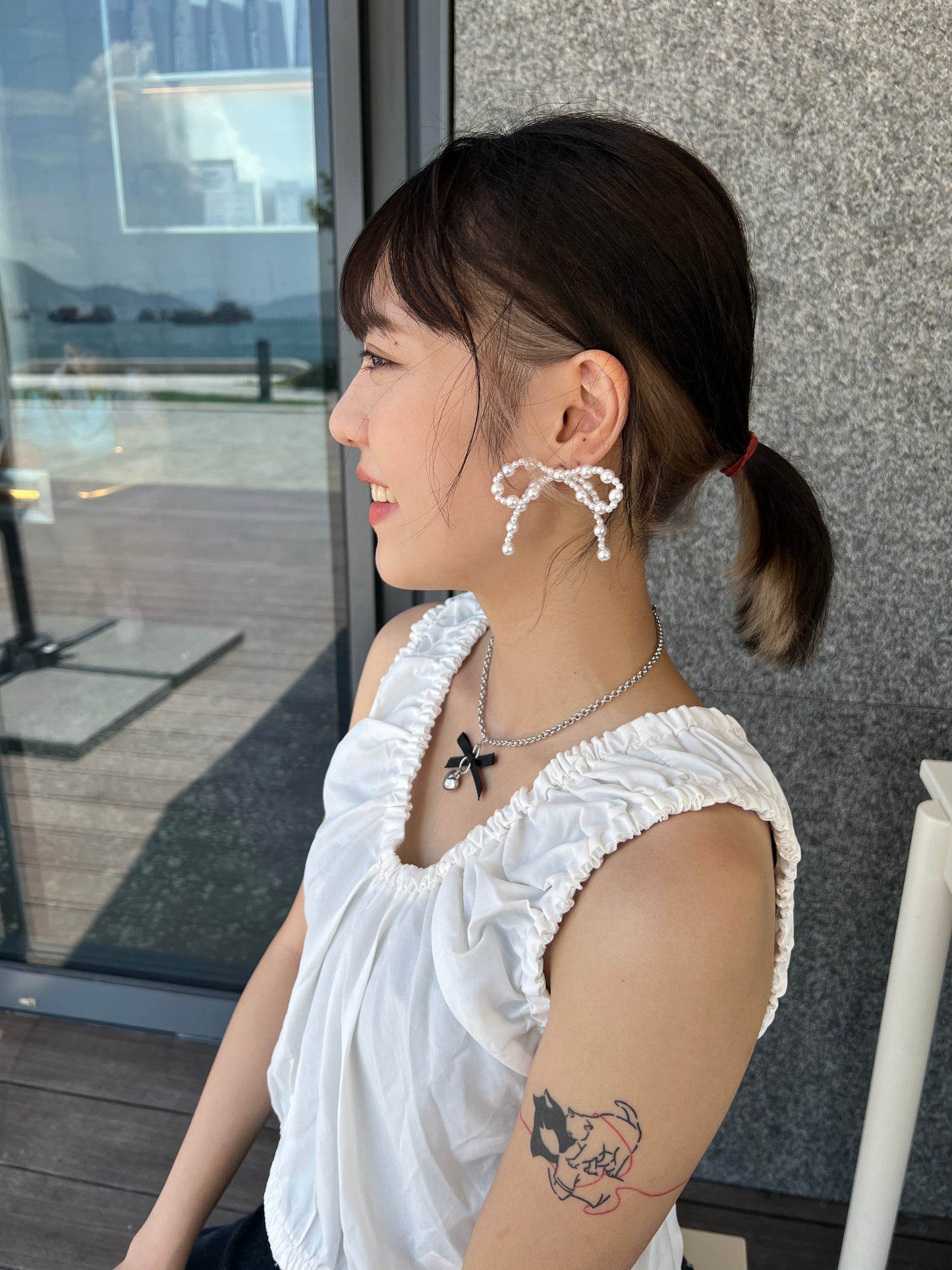 氣質大蝴蝶珍珠耳環