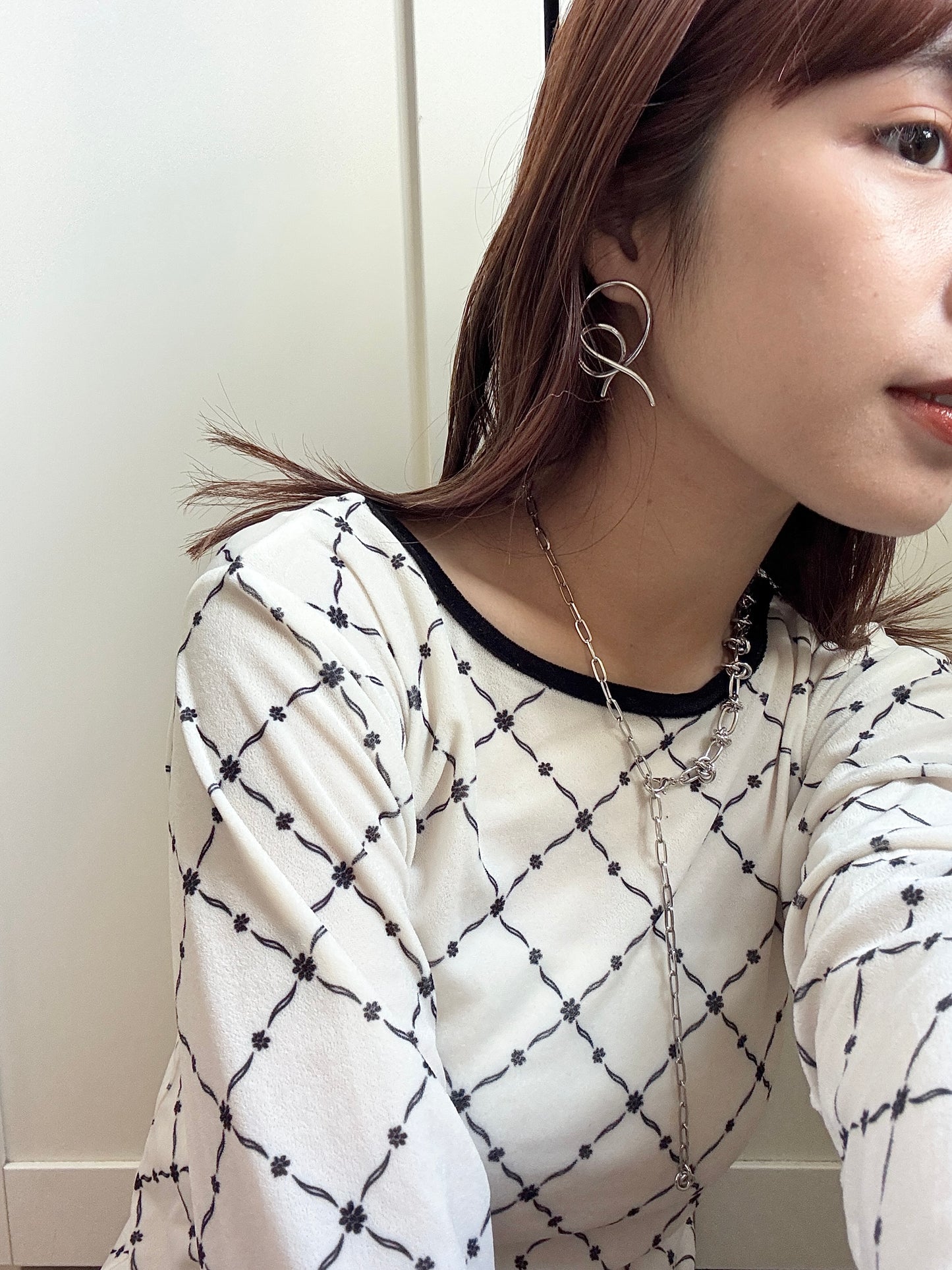 雙重疊圈圈耳環～