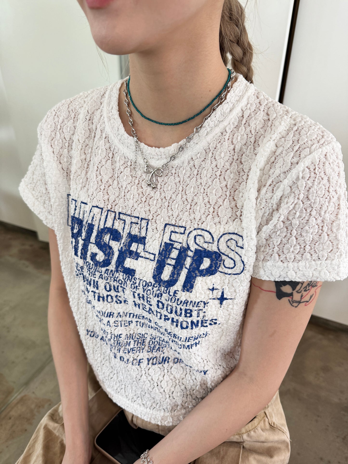 可愛心形蝴蝶結扣扣頸鏈