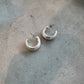 霧面感圓彎耳環