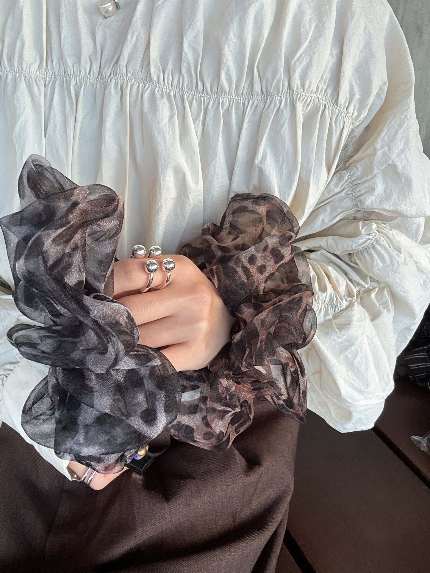 型格紗紗豹紋髮圈