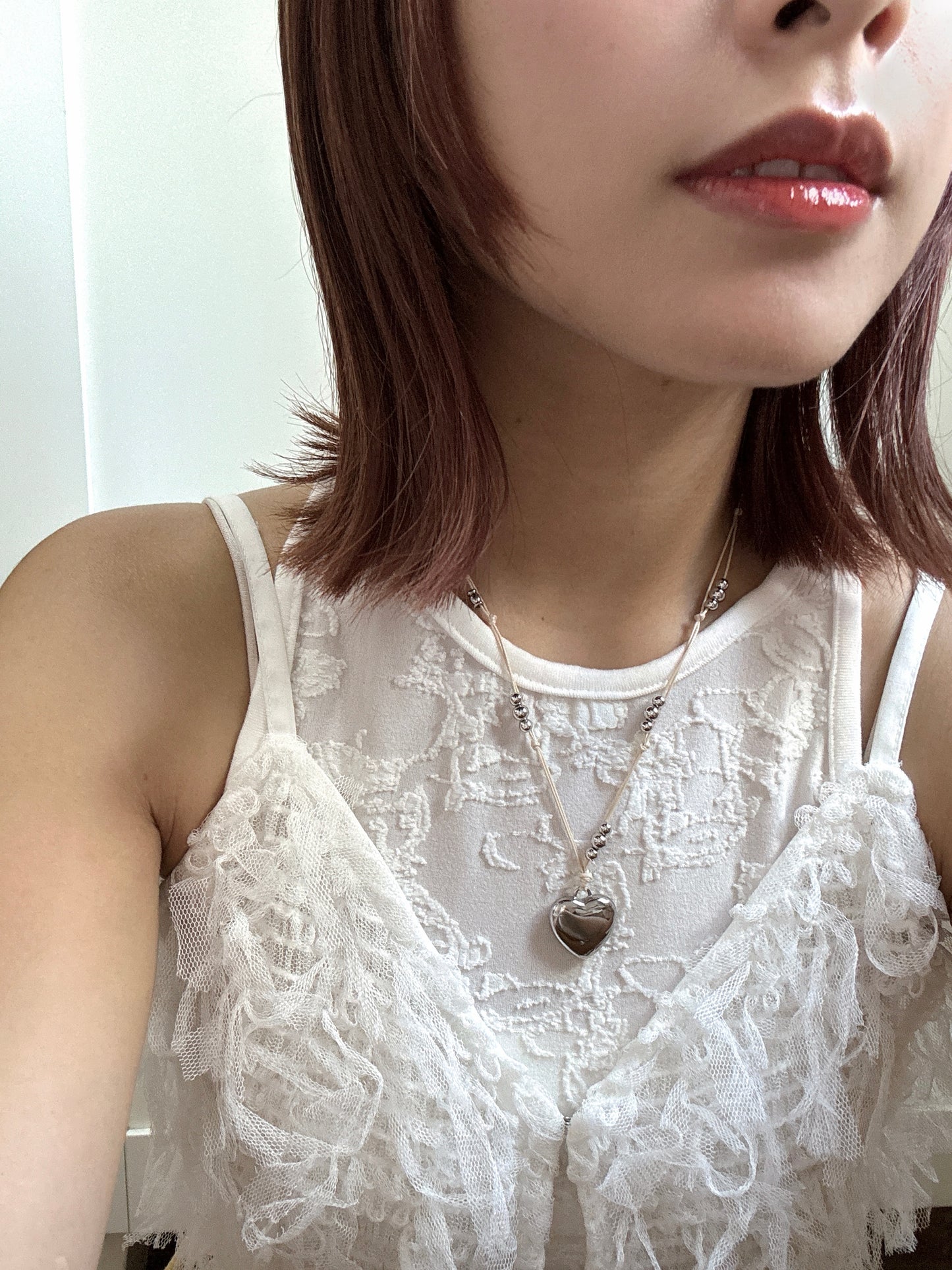 推！Double線珠珠心形頸鏈